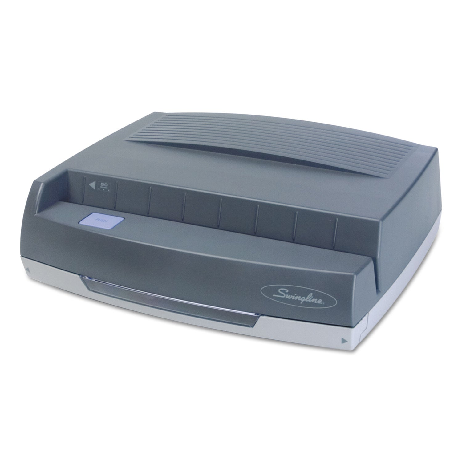 Swingline® 50-Sheet 350md Electric Three-Hole Punch, 9/32" Holes, Gray