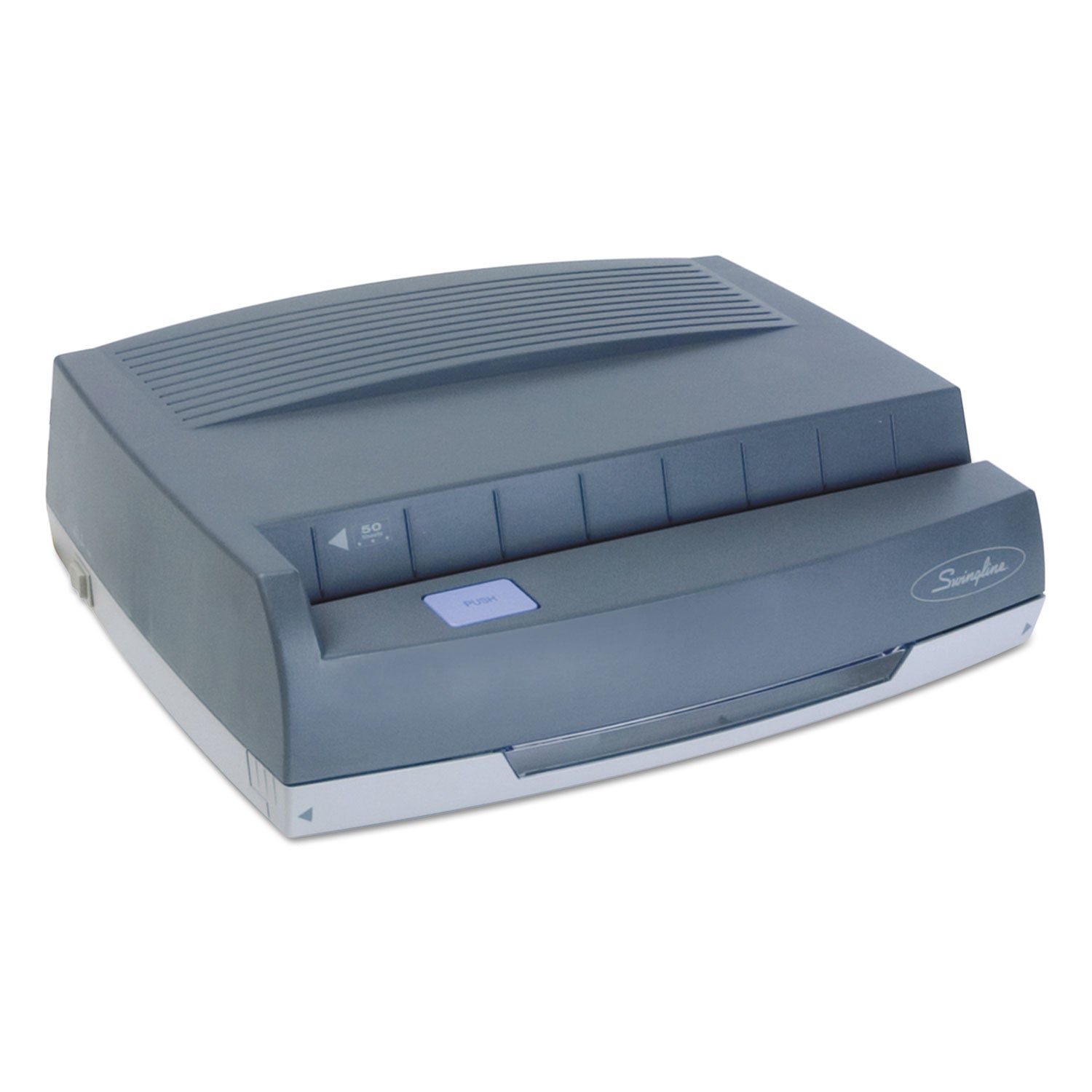 Swingline® 50-Sheet 350md Electric Three-Hole Punch, 9/32" Holes, Gray