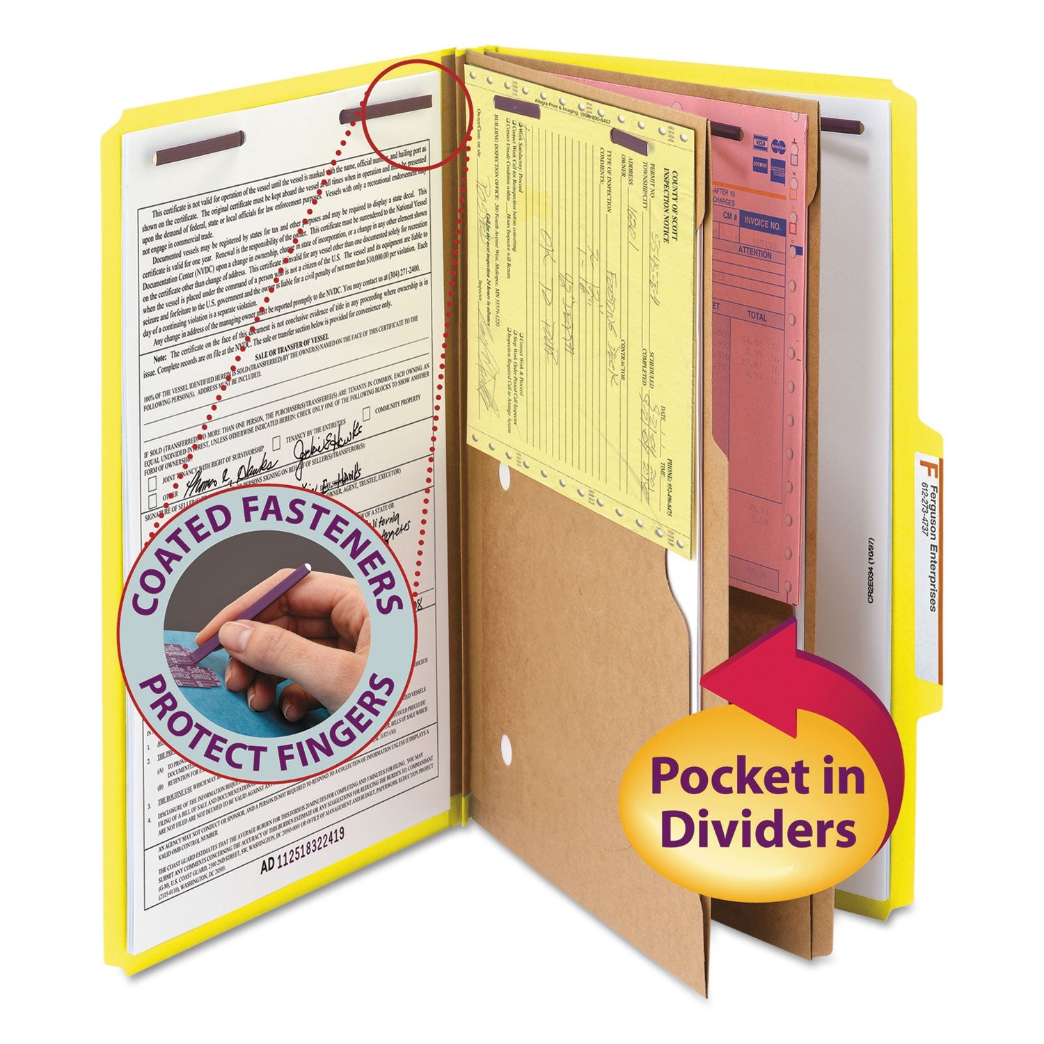 Classification Folders | Smead 6-Section Yellow