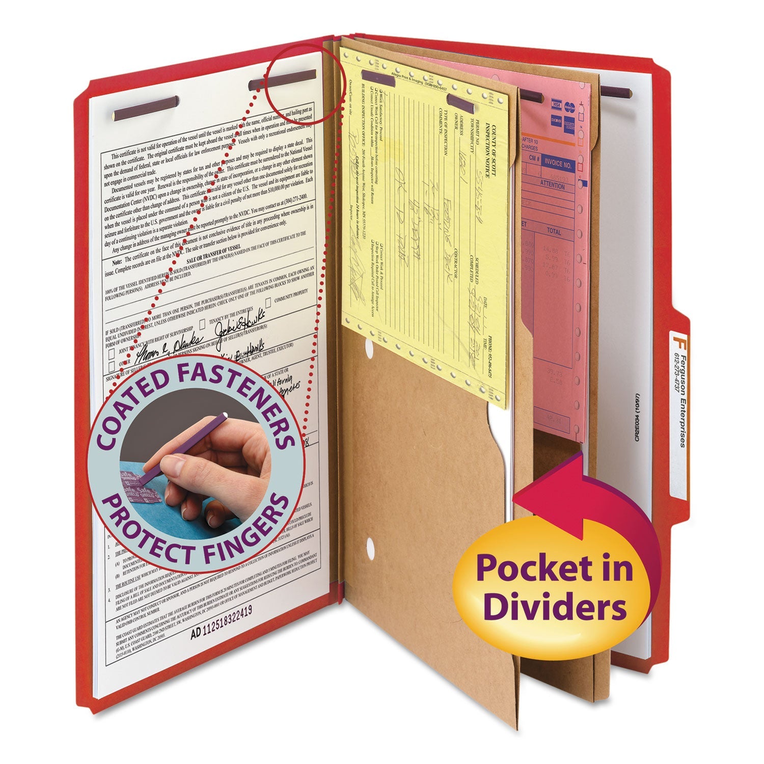 Classification Folders | Smead 6-Section Red