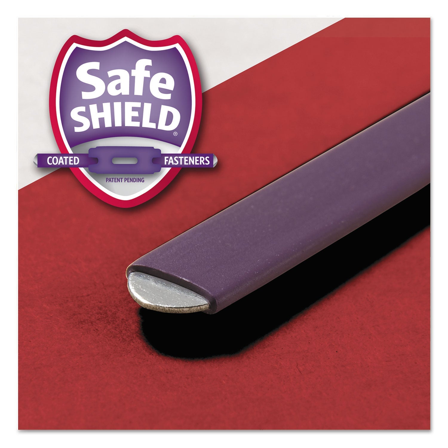 Smead Four-Section Pressboard Top Tab Classification Folders, Four SafeSHIELD Fasteners, 1 Divider, Letter Size, Bright Red, 10/Box