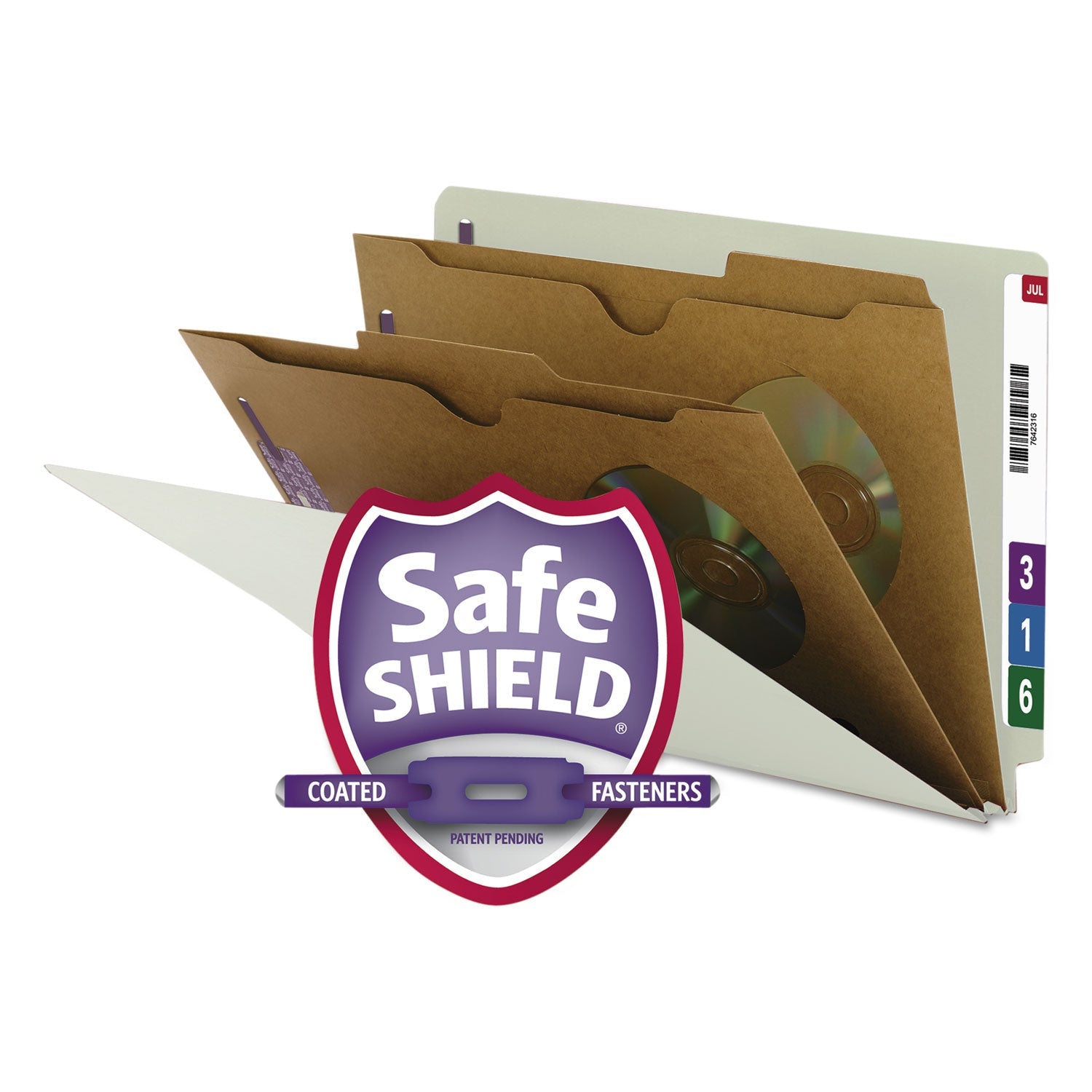 End Tab Class Folders | Smead X-Heavy Gray-Green