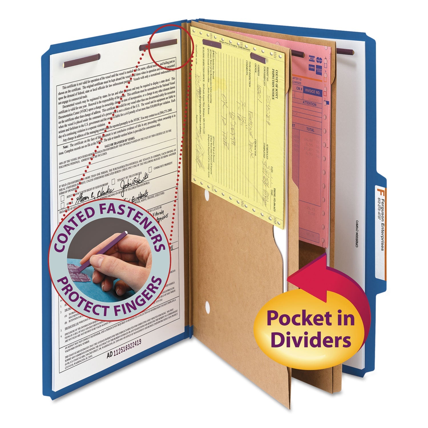 Classification Folders | Smead 6-Section Dark Blue