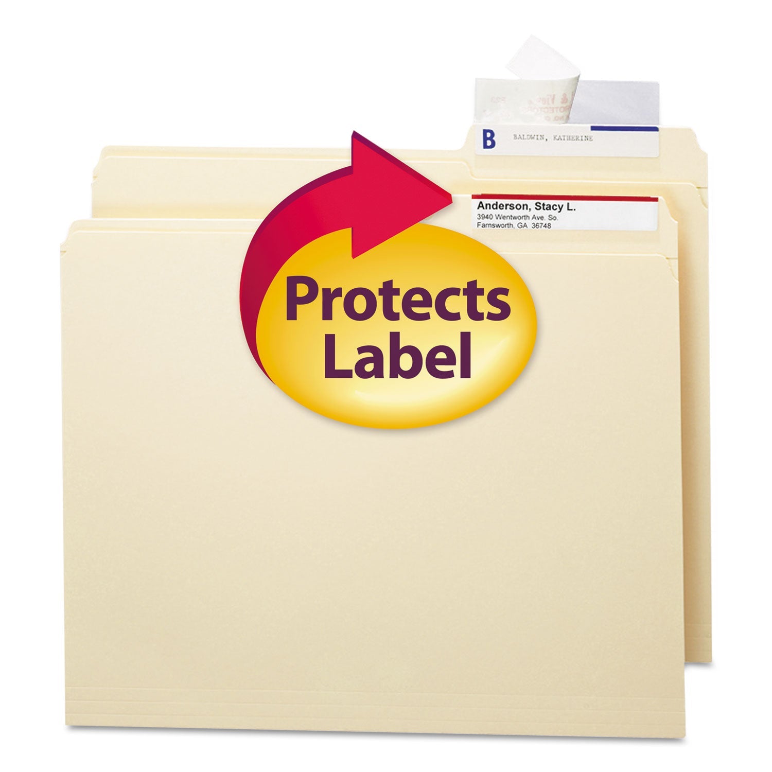 Smead Seal and View File Folder Label Protector, Clear Laminate, 3.5 x 1.69, 100/Pack