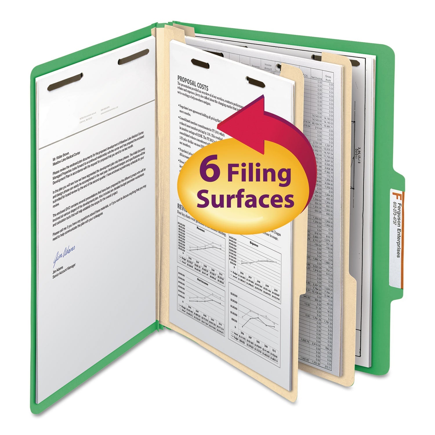 Classification Folders | Smead Top Tab Green 10/Box