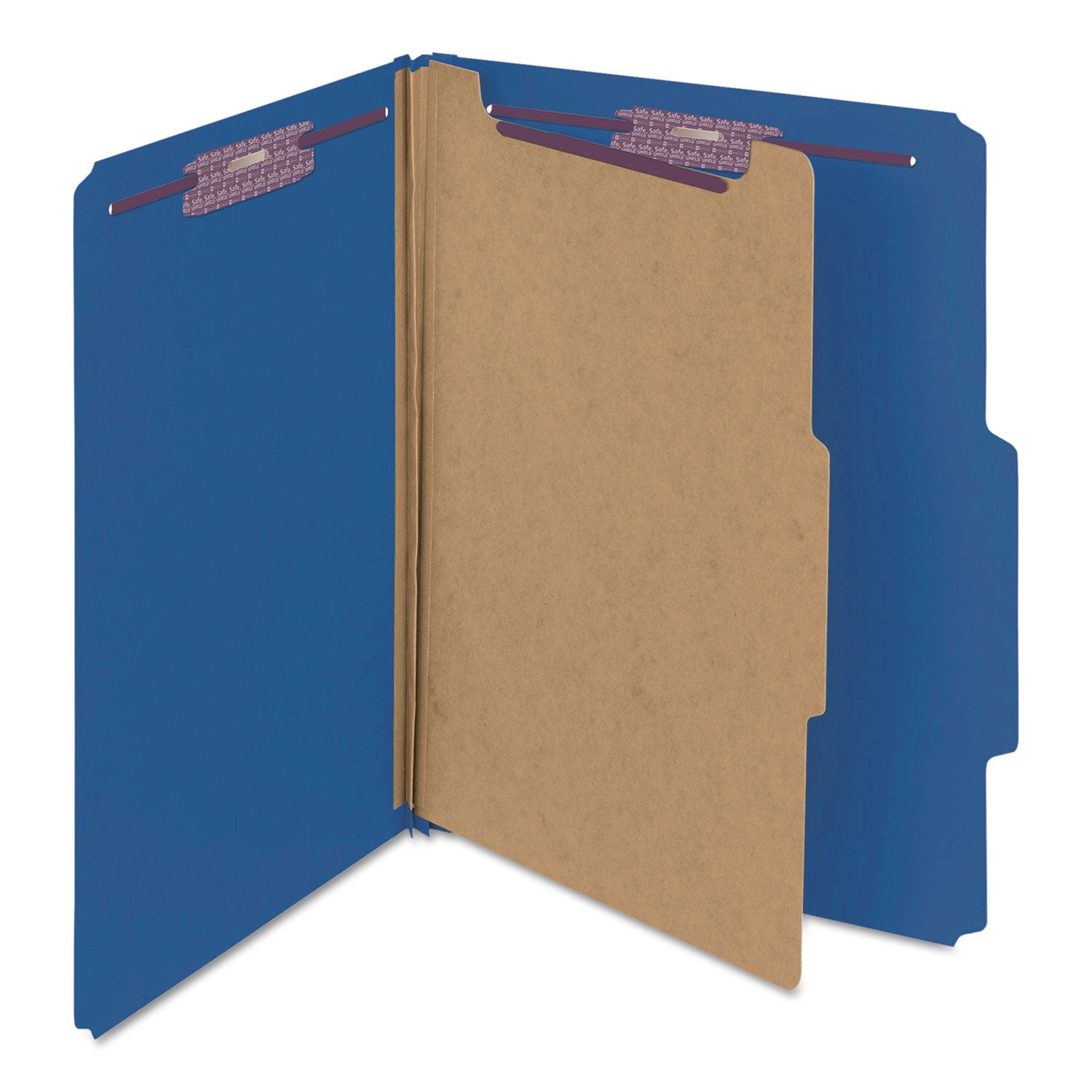 Classification Folders | Smead Four-Section Blue