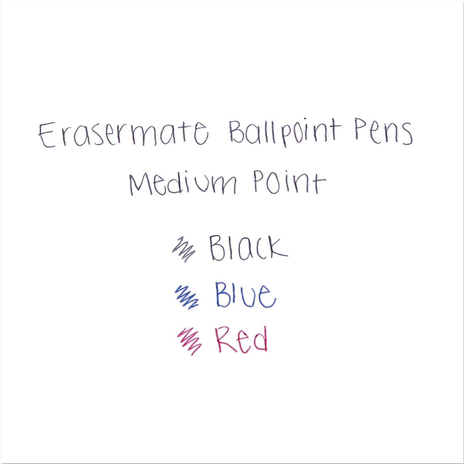 Paper Mate® Eraser Mate Ballpoint Pen, Stick, Medium 1 Mm, Black Ink, Black Barrel, Dozen