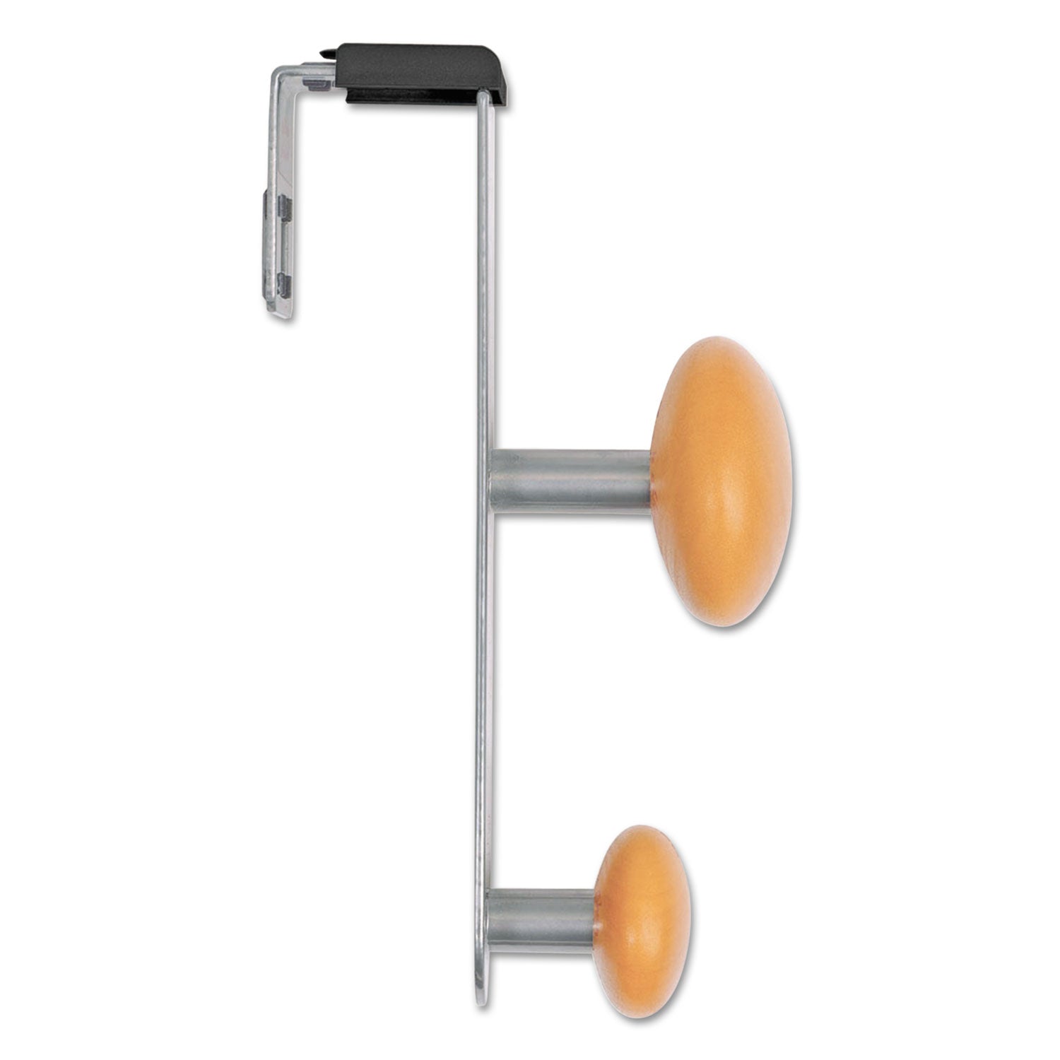 Alba™ Cubicle Garment Peg, 2-Hook, 1.2 x 1.38 x 7.9, Wood, Metallic Gray, 1.5 lb Capacity