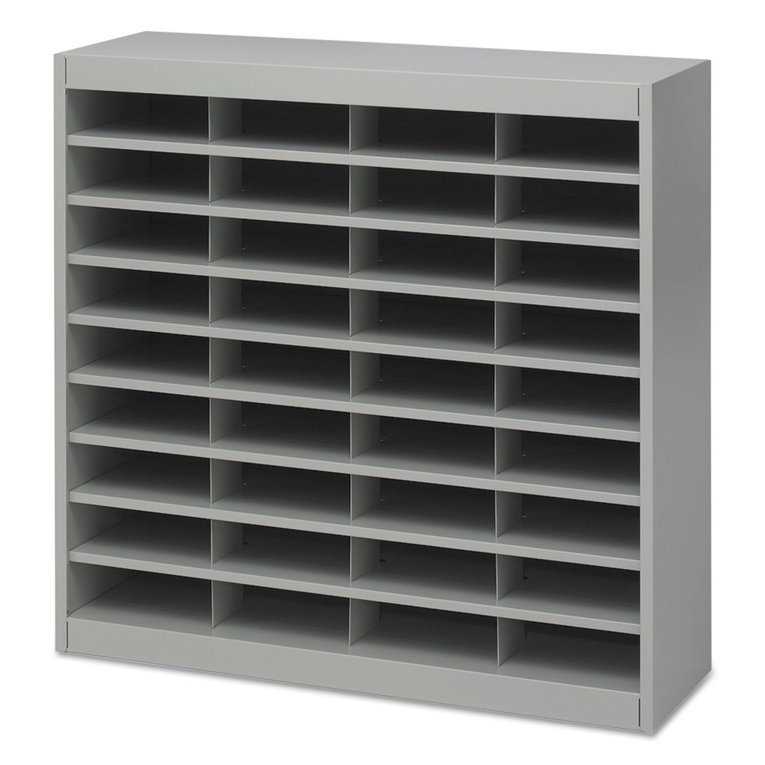Safco® Steel/Fiberboard E-Z Stor Sorter, 36 Compartments, 37.5 x 12.75 x 36.5, Gray