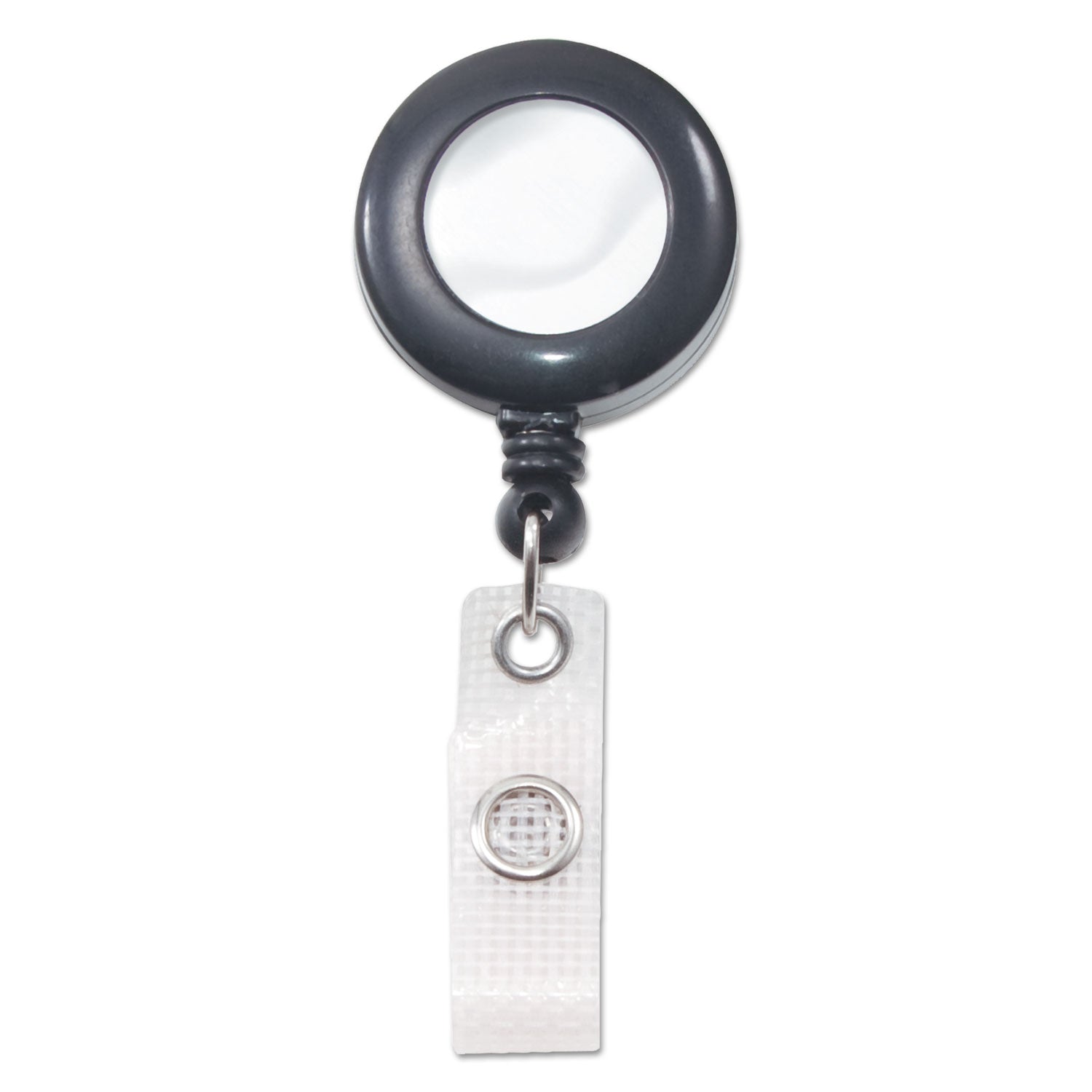 Advantus Deluxe Retractable Id Reel With Badge Holder, 24" Extension, Black, 12/box