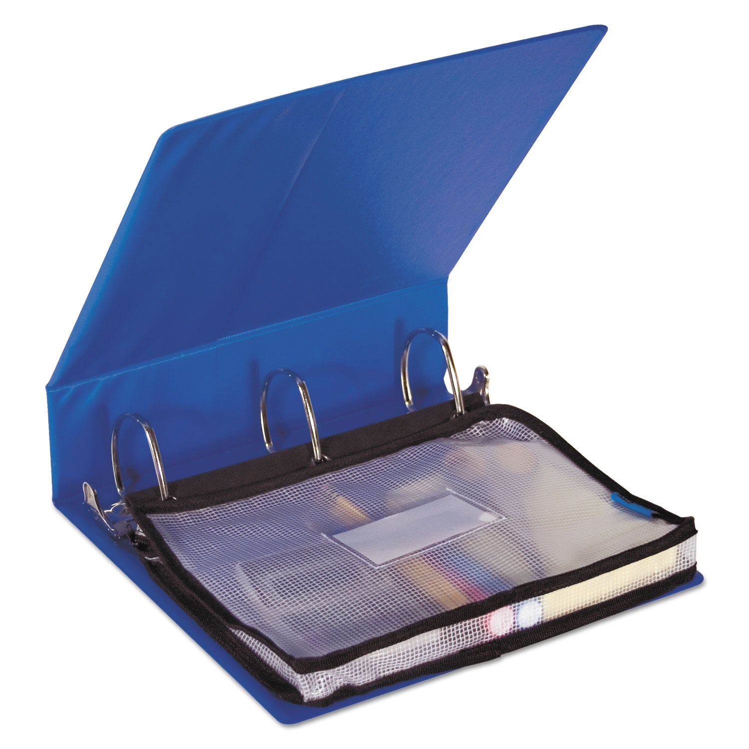 Advantus Expanding Zipper Pouch, 3-Hole Punched, 13" x 9.25", Clear/Black