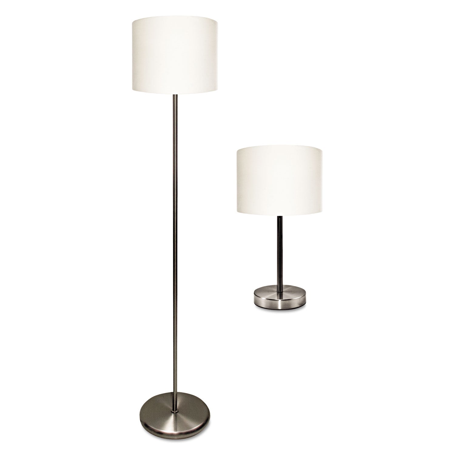 Slim Line Lamp Set | Table & Floor, Silver