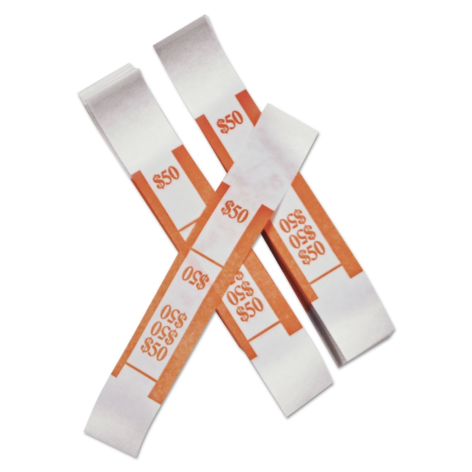 Iconex™ Color-Coded Kraft Currency Straps, Dollar Bill, $50, Self-Adhesive, 1000/pack