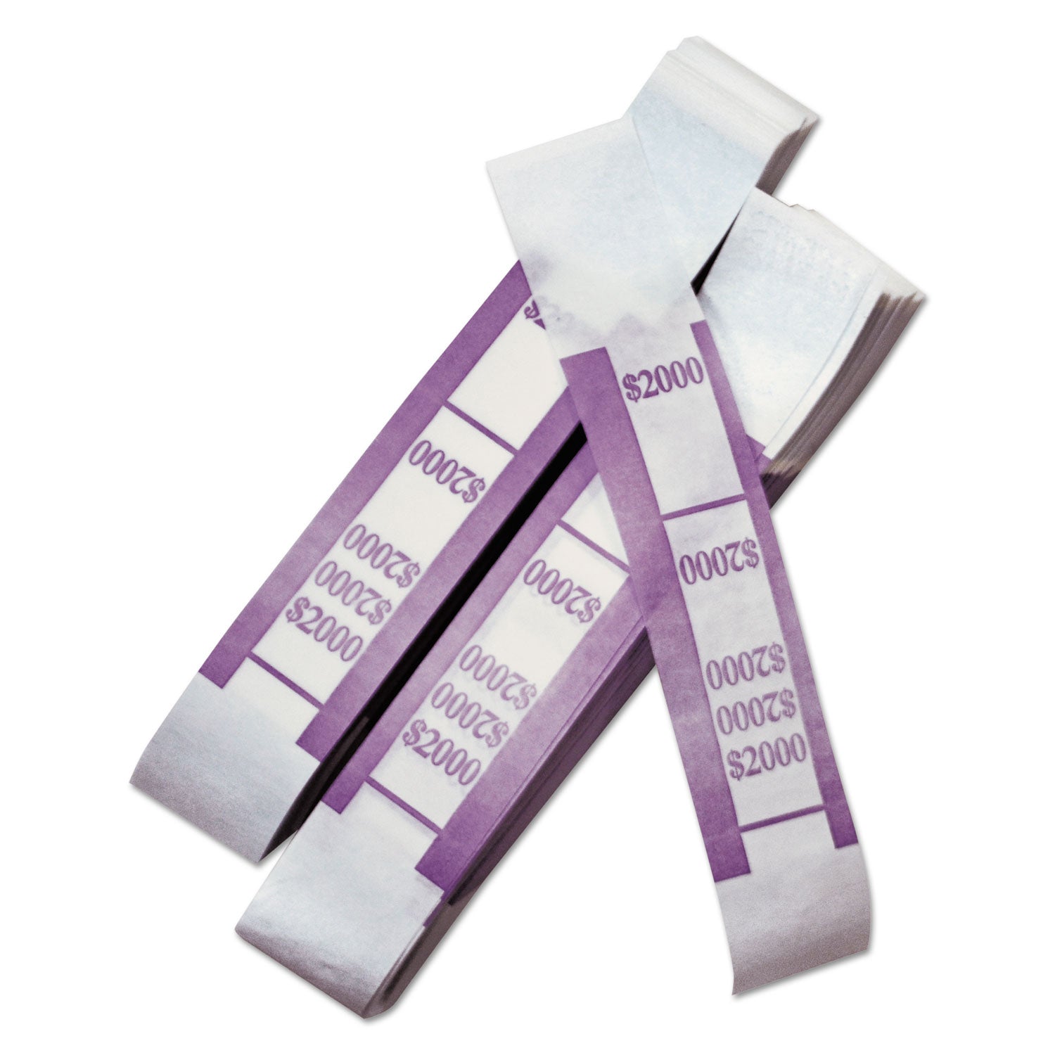 Iconex™ Color-Coded Kraft Currency Straps, $20 Bill, $2000, Self-Adhesive, 1000/pack