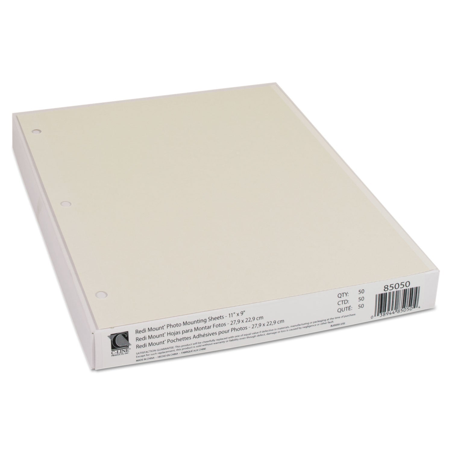 C-Line® Redi-Mount Photo-Mounting Sheets, 11 X 9, 50/box