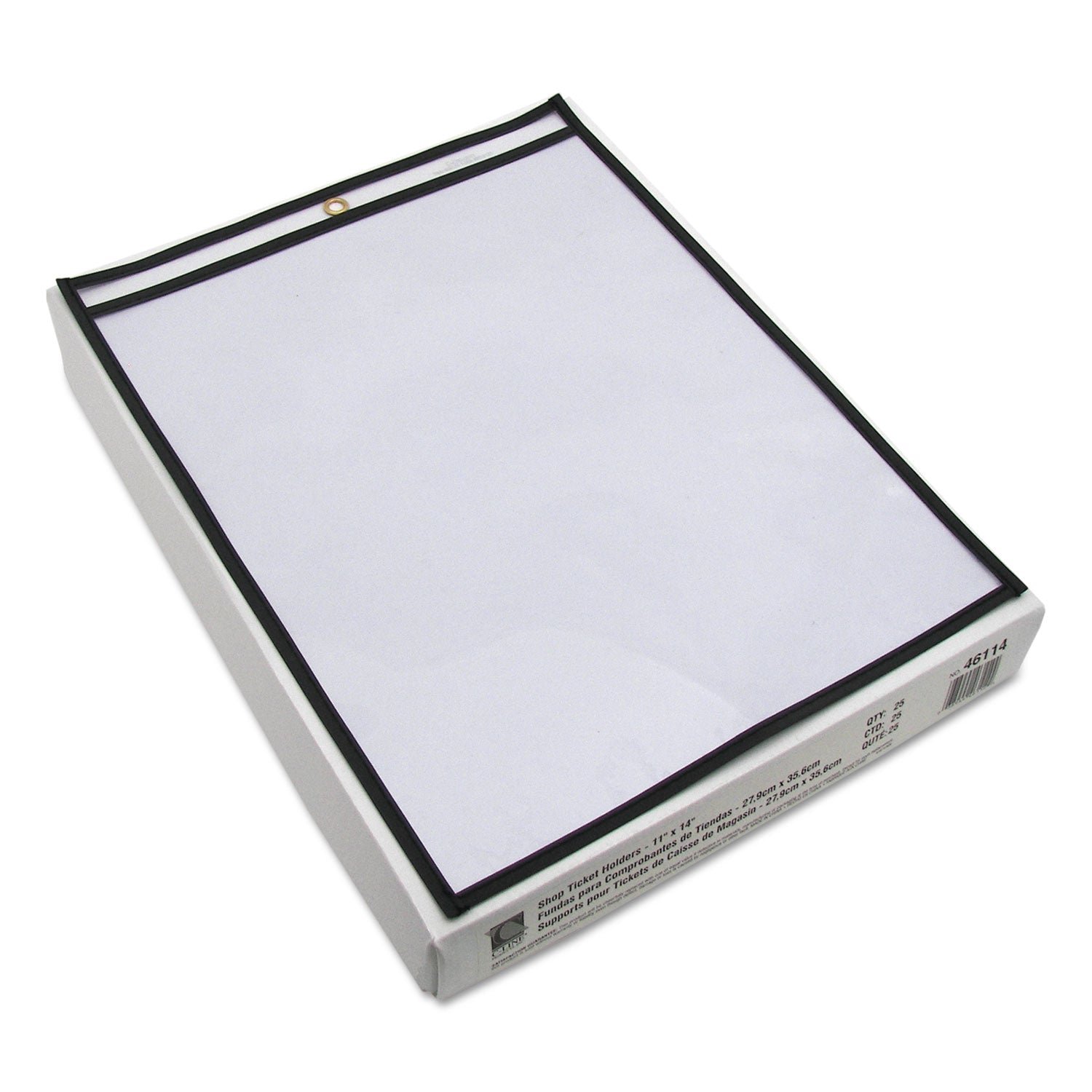 C-Line® Shop Ticket Holders, Stitched, Both Sides Clear, 75 Sheets, 11 X 14, 25/box