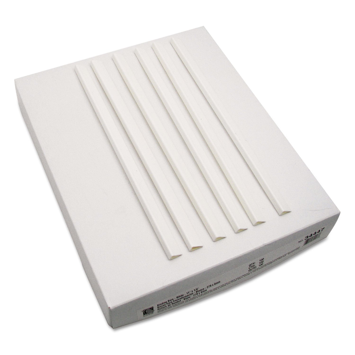 C-Line® Slide 'N Grip Binding Bars, 40-Sheet Capacity, 11 x 0.25, White, 100/Box