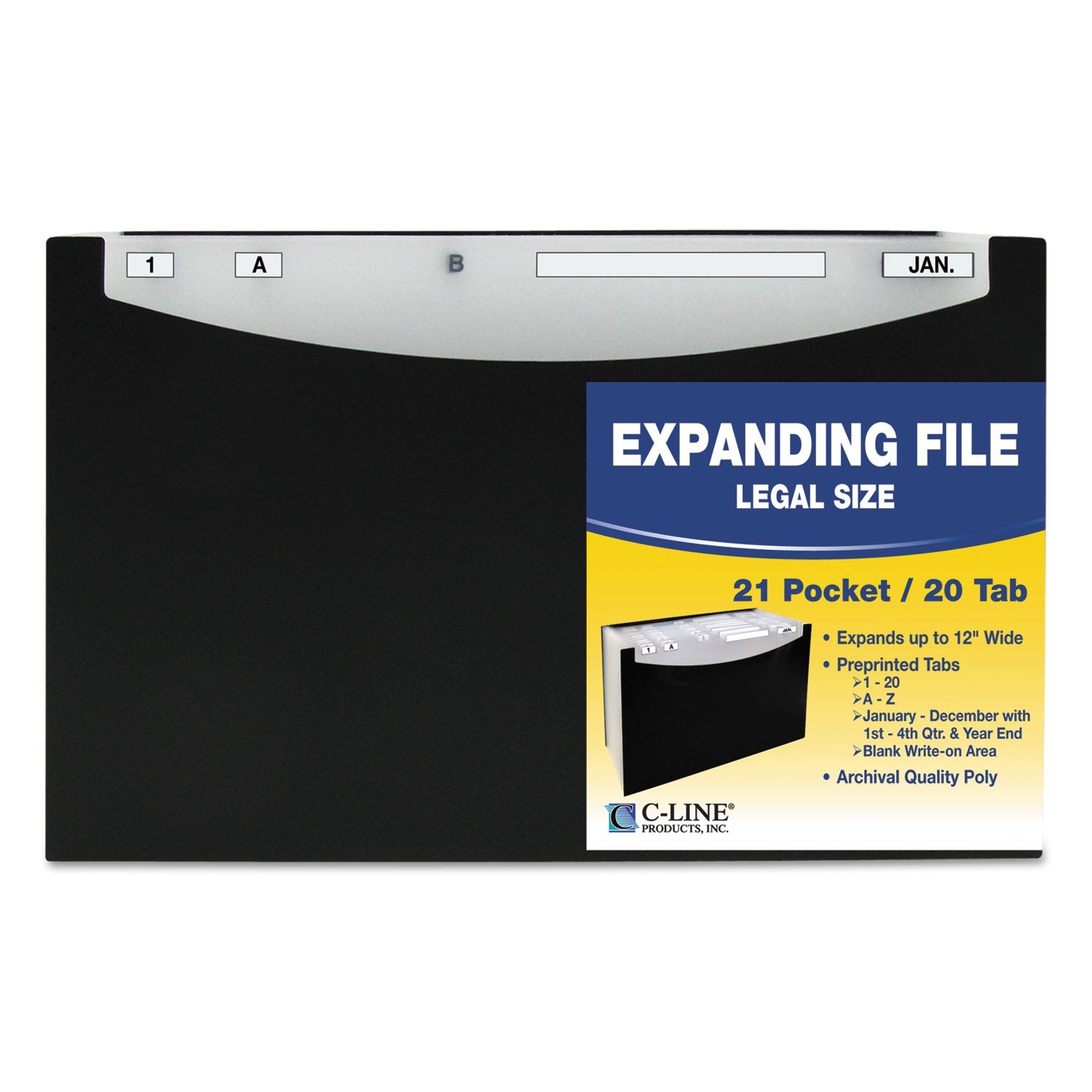 C-Line 21-Pocket Stand-Up Design Expanding File