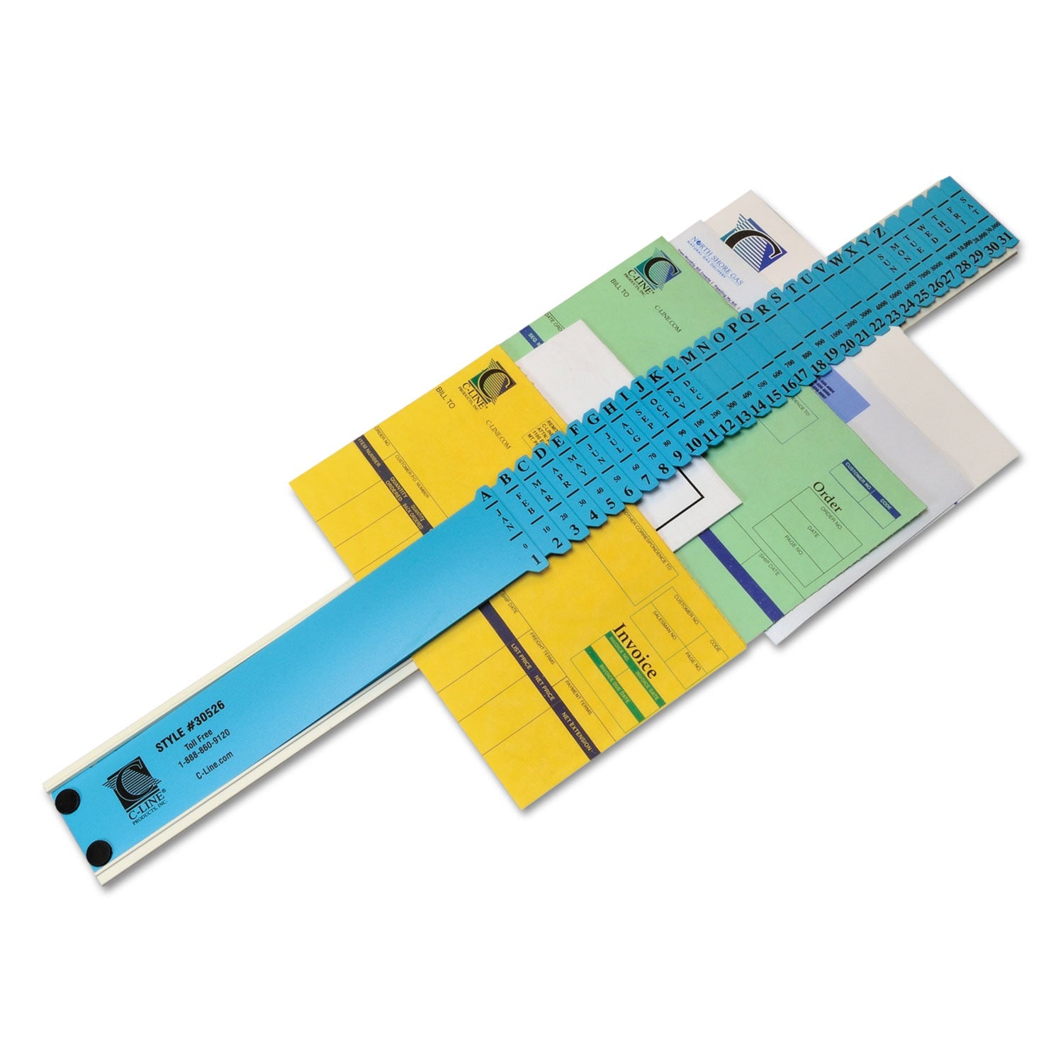 C-Line® Plastic Indexed Sorter, 31 Dividers, Alpha/Numeric/Month/Date/Day Index, Letter Size, Blue Frame