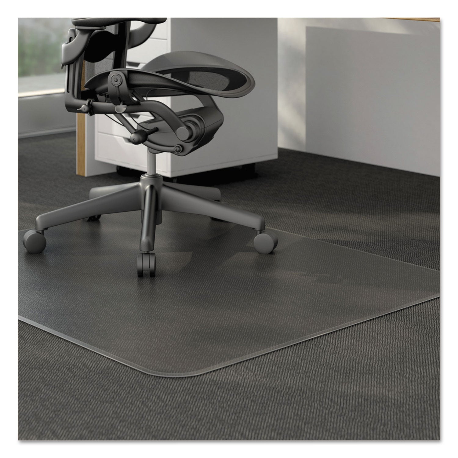 Alera® Moderate Use Studded Chair Mat For Low Pile Carpet, 46 X 60, Rectangular, Clear
