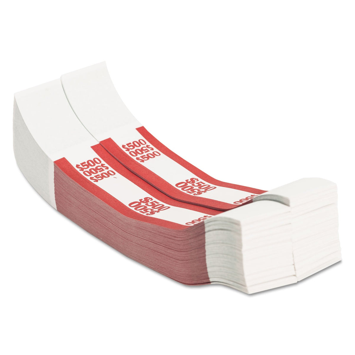 Pap-R Products Currency Straps, Red, $500 In $5 Bills, 1000 Bands/pack
