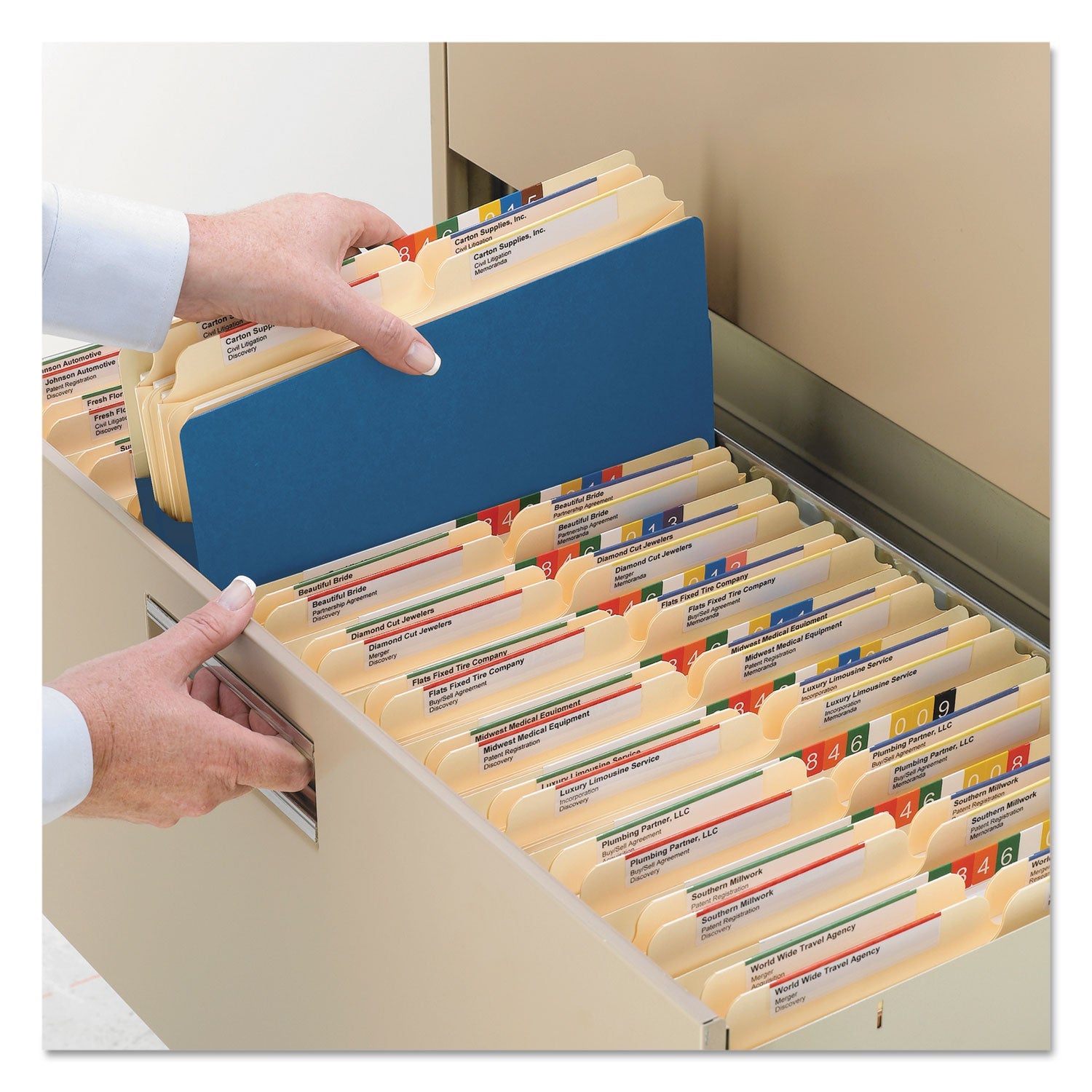 Smead Colored File Pockets, 5.25" Expansion, Letter Size, Blue