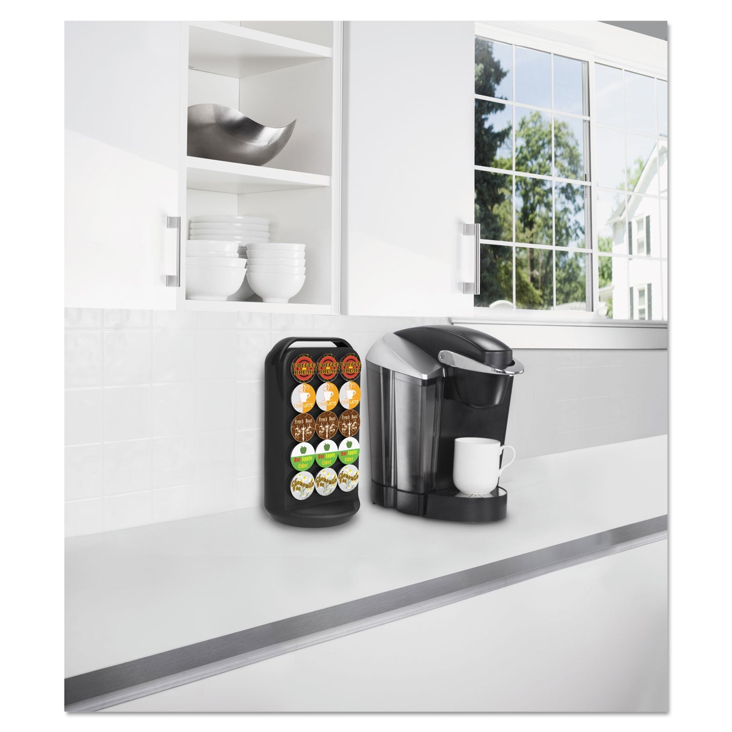 Mind Reader Coffee Pod Carousel, Fits 30 Pods, 6.8 x 6.8 x 12.63, Black