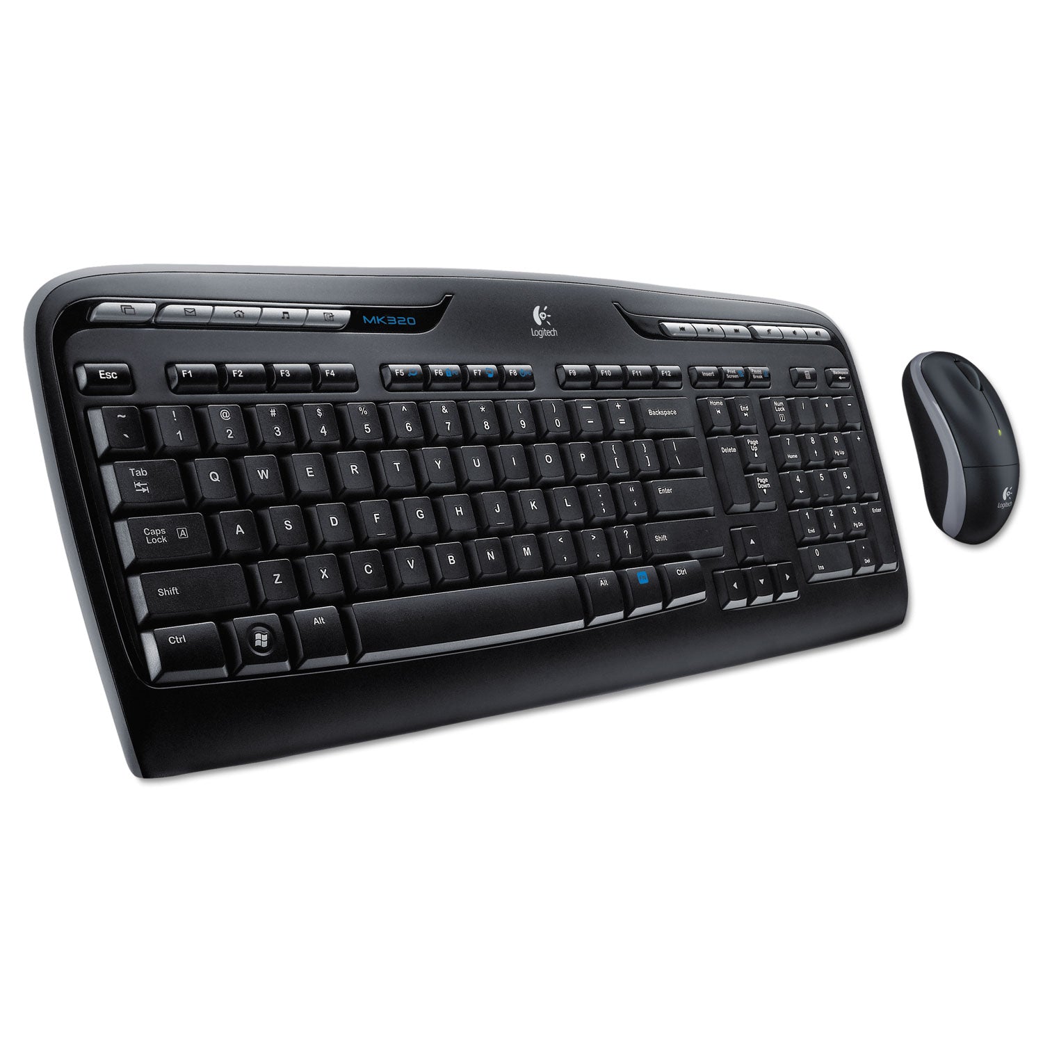 Logitech® Mk320 Wireless Keyboard + Mouse Combo, 2.4 Ghz Frequency/30 Ft Wireless Range, Black