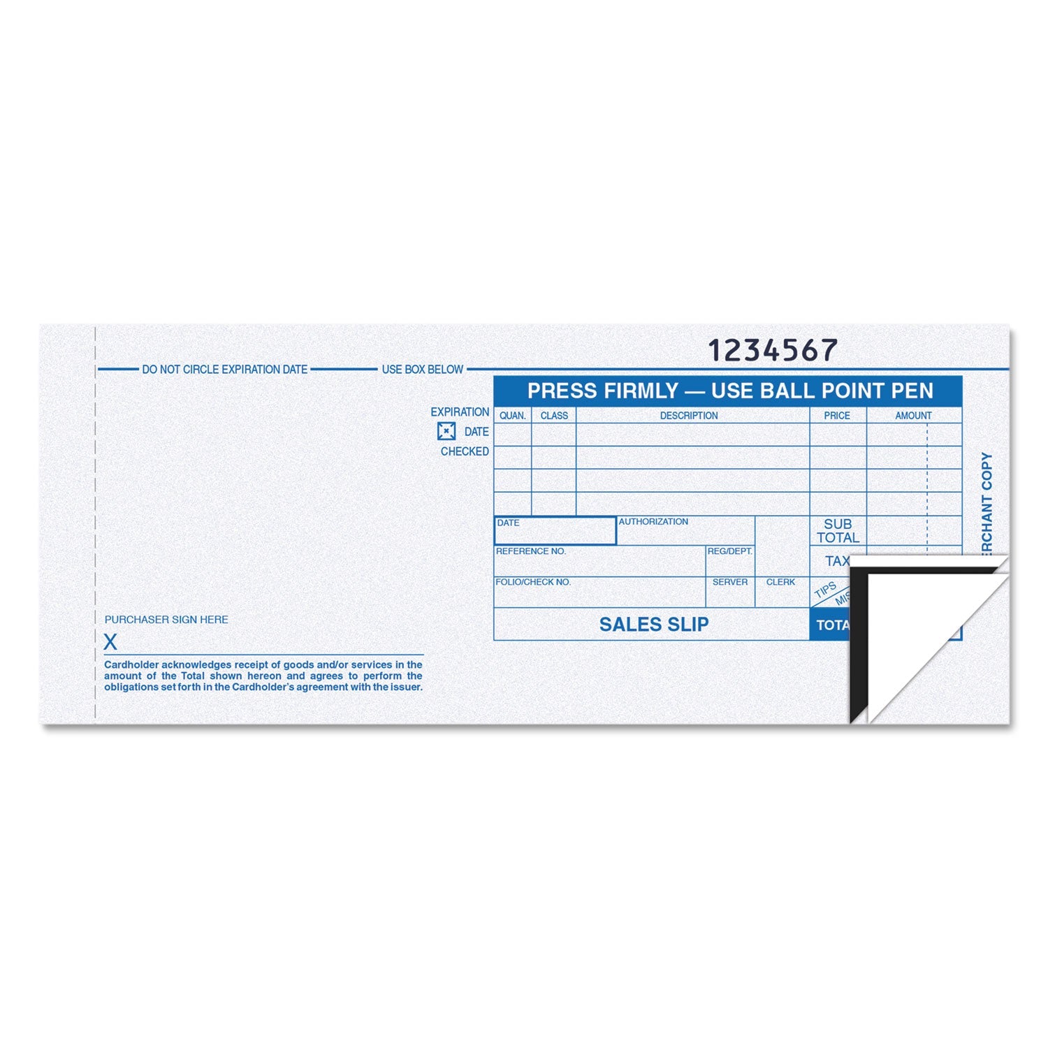 Credit Card Sales Slip | 3-Part Carbonless