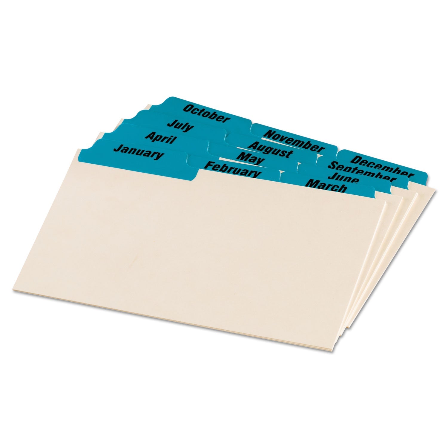 Oxford Manila Index Card Guides | Jan-Dec 4x6