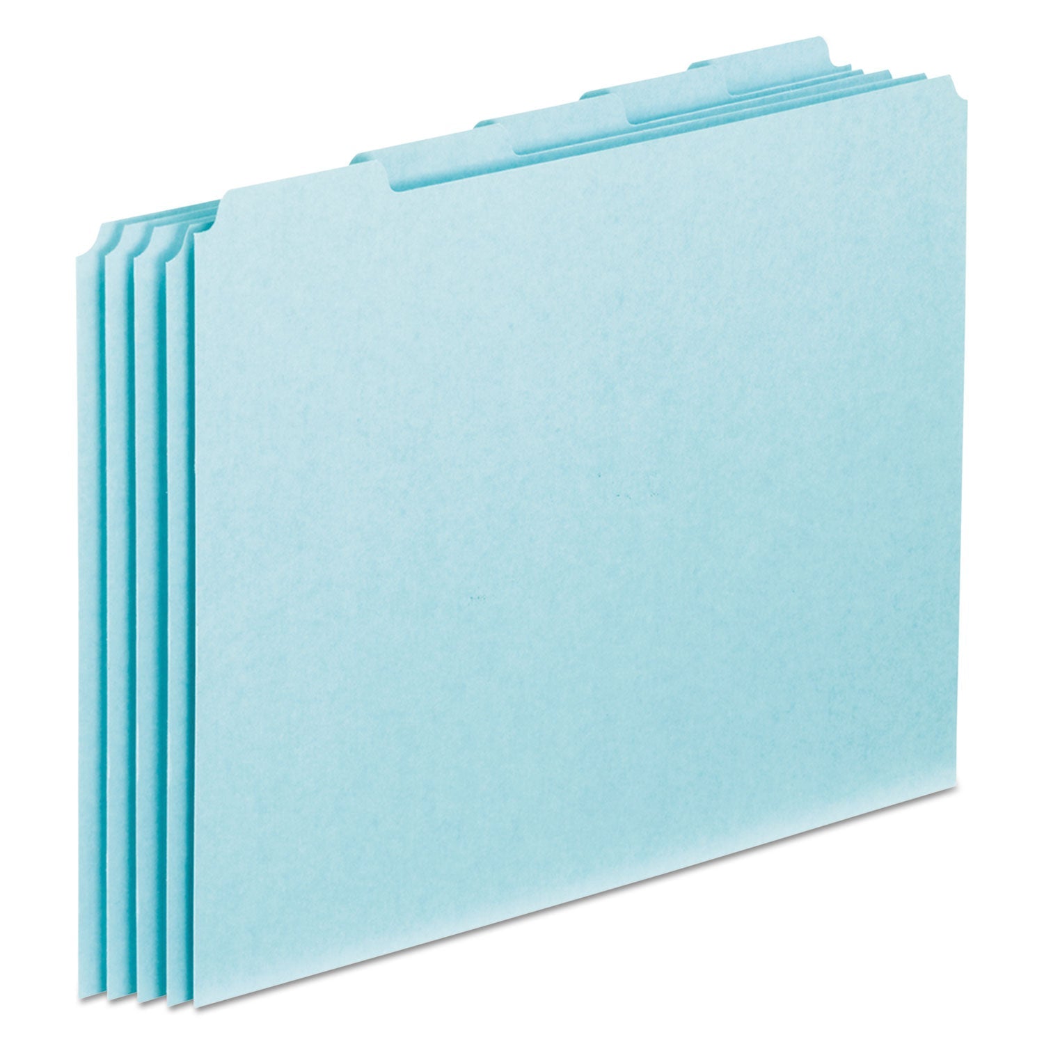Pendaflex® Blank Top Tab File Guides, 1/5-Cut Top Tab, Blank, 8.5 X 11, Blue, 100/box