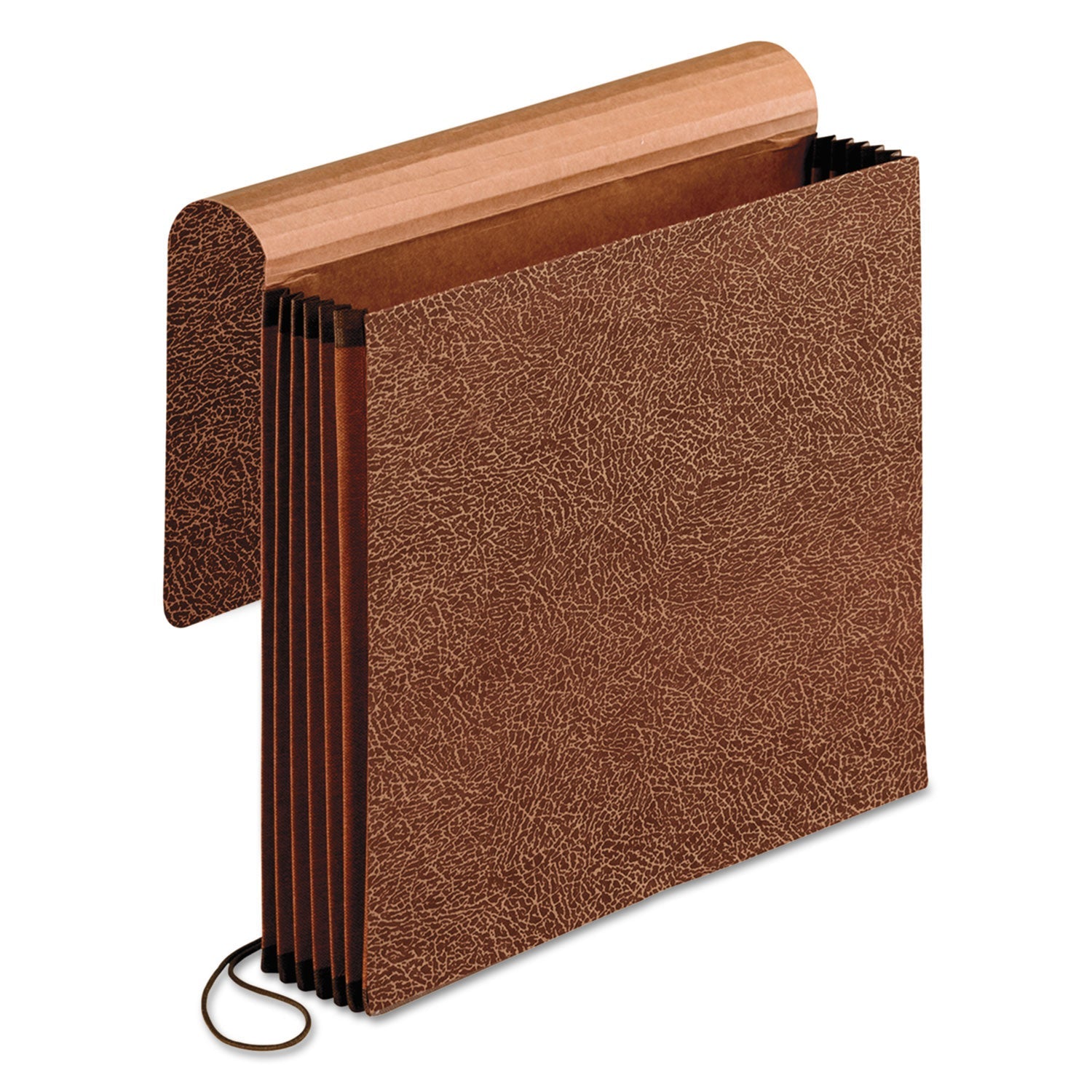 Pendaflex® Premium Reinforced Expanding Wallet, 5.25" Expansion, 1 Section, Elastic Cord Closure, Letter Size, Red Fiber