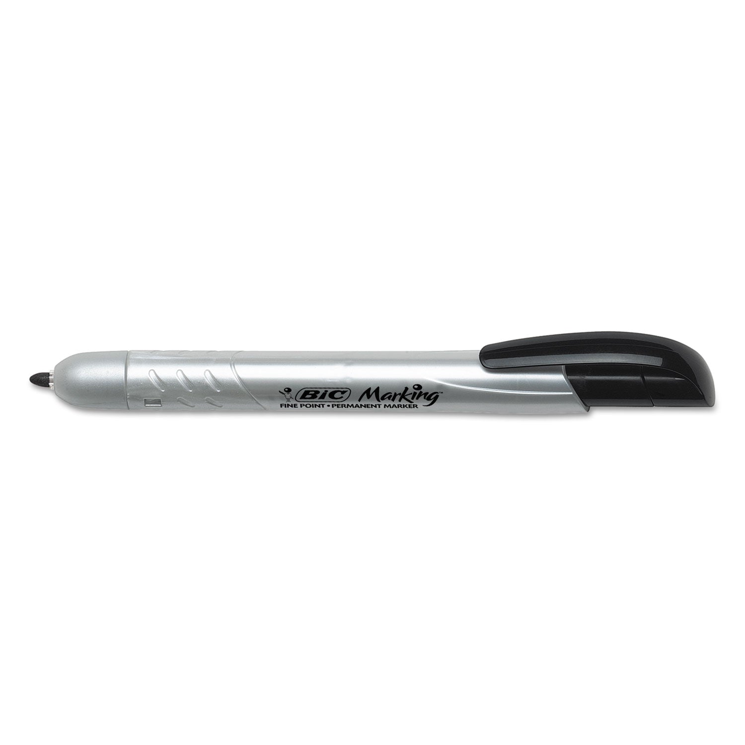 BIC® Intensity Retractable Permanent Marker, Fine Bullet Tip, Black, Dozen