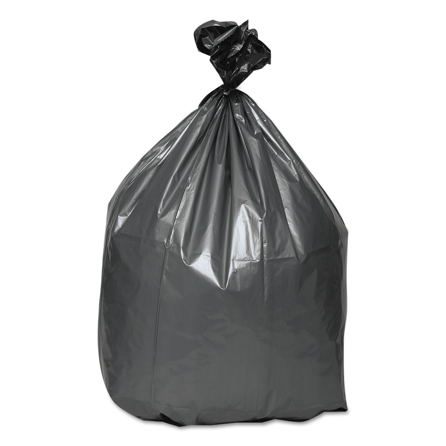 Platinum Plus® Can Liners, 60 gal, 1.55 mil, 39" x 56", Gray, 10 Bags/Roll, 5 Rolls/Carton