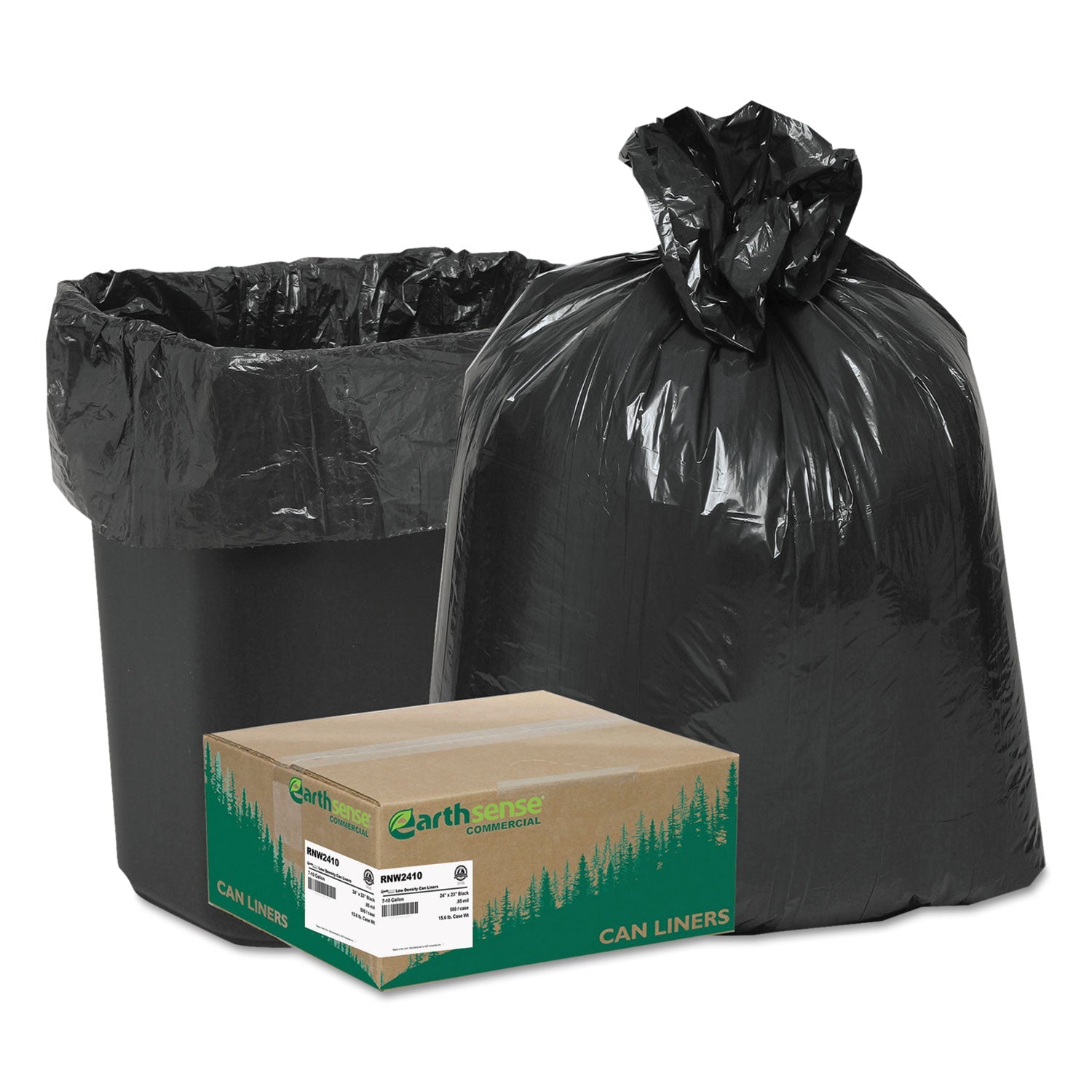 Clear Recycled Can Liners | 10 gal, 20 Rolls/Ct