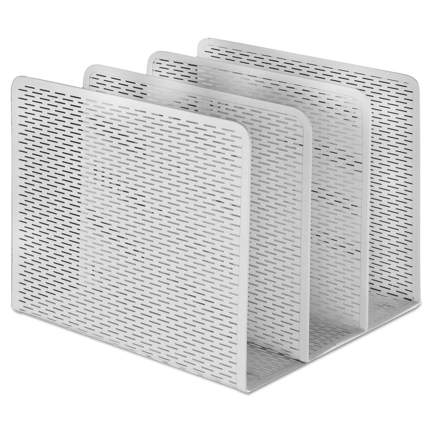 Artistic® Urban Collection Punched Metal File Sorter, 3 Sections, Letter Size Files, 8" X 8" X 7.25", White