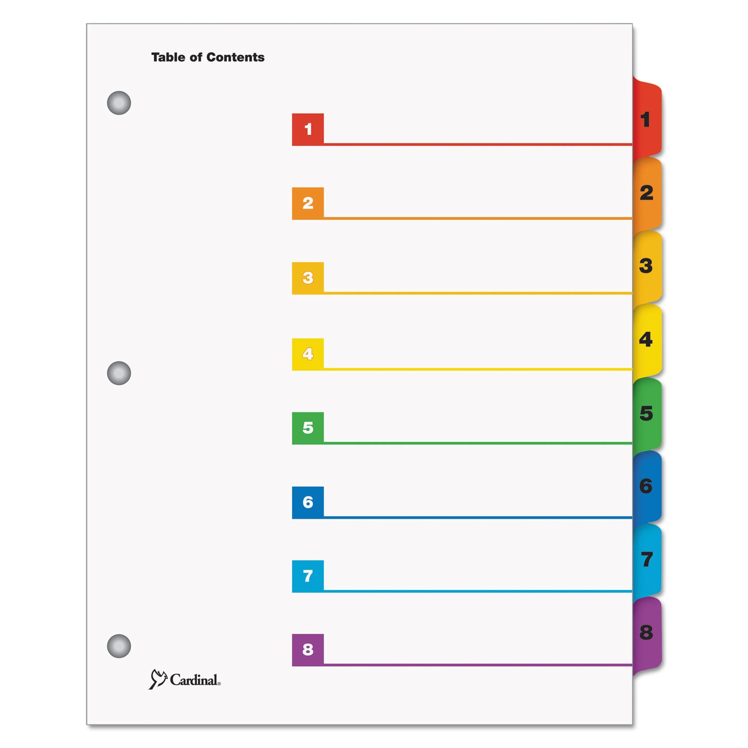 Printable Table of Contents & Dividers | 8-Tab