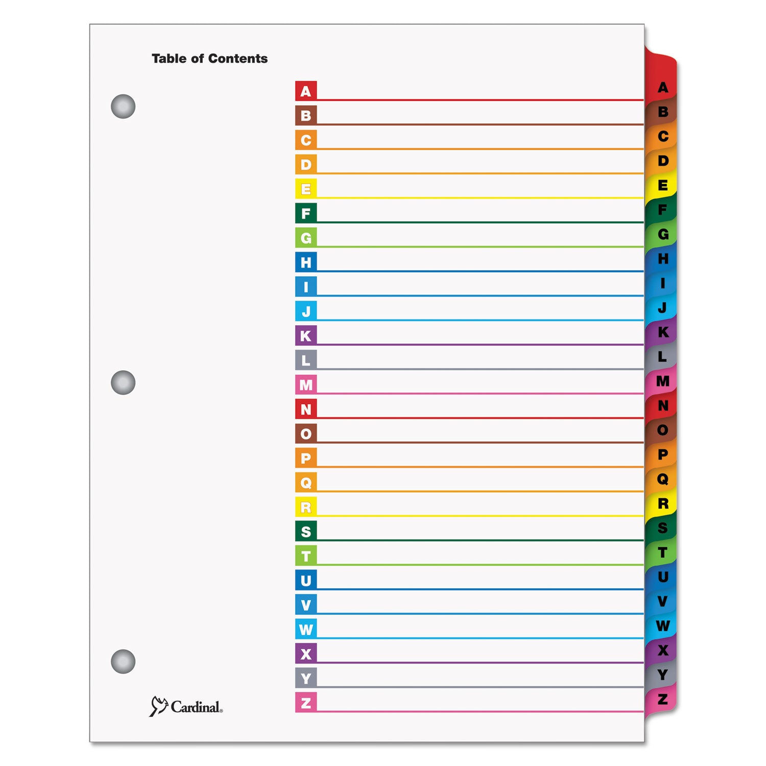 Printable Table of Contents & Dividers | A-Z