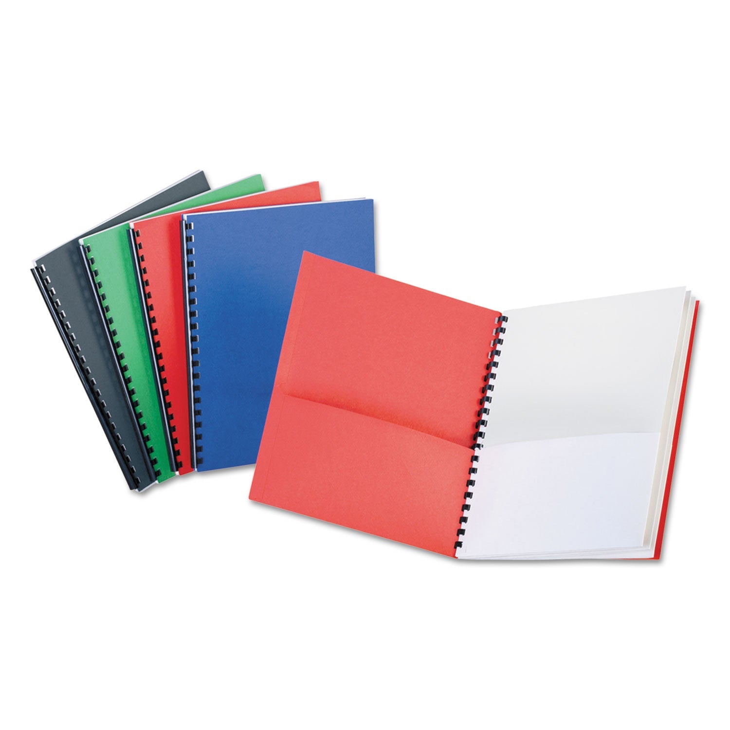Oxford™ Eight-Pocket Organizer, Embossed Leather Grain, 11 X 8.5, Assorted Colors With White Pockets