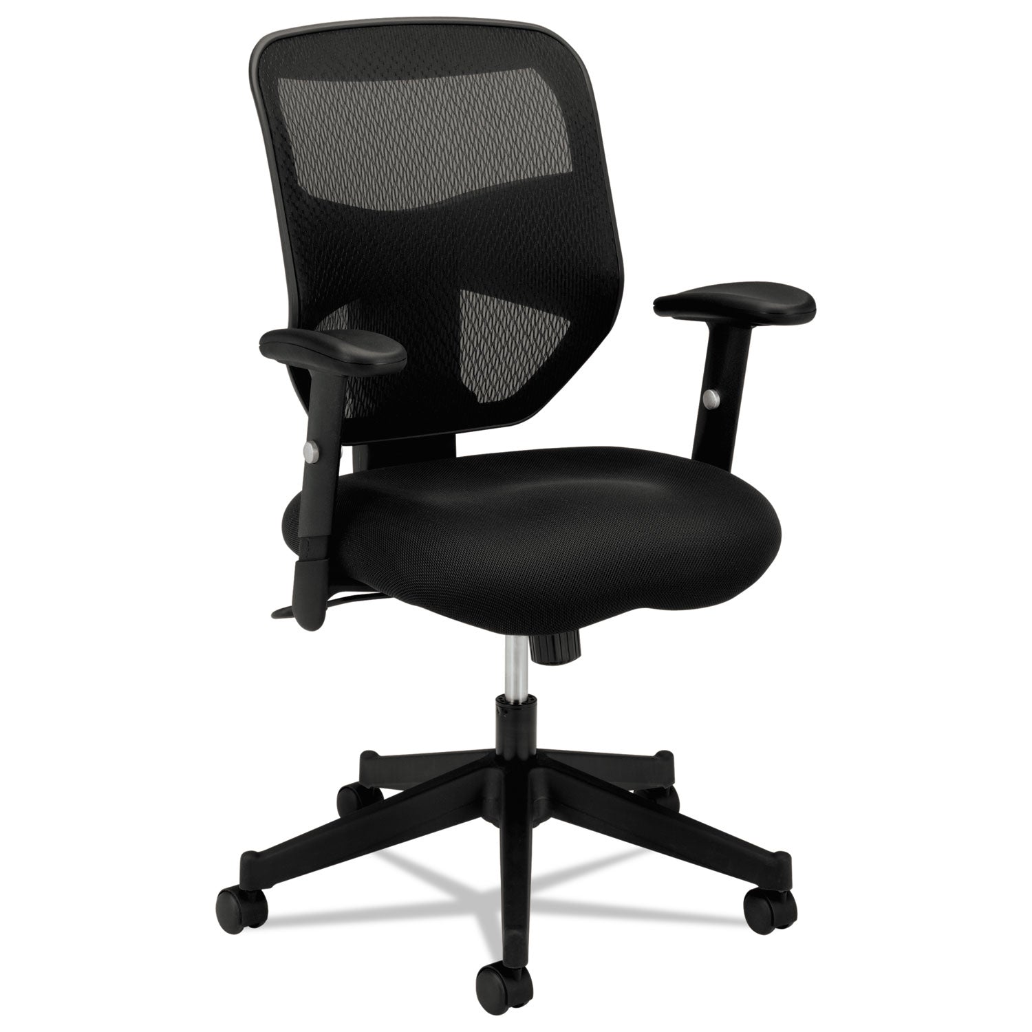 HON® Vl531 Mesh High-Back Task Chair With Adjustable Arms, Supports Up To 250 Lb, 18" To 22" Seat Height, Black
