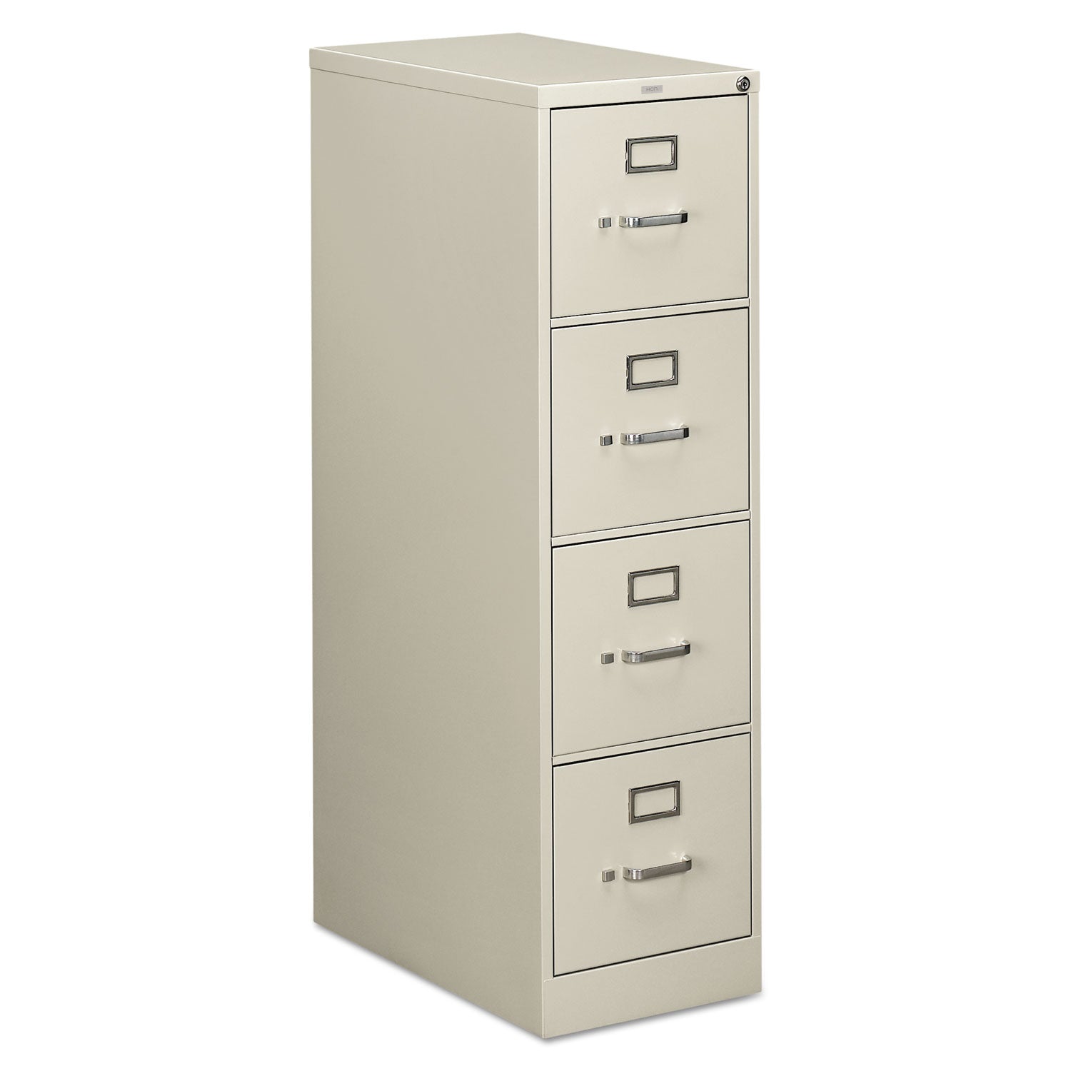 HON® 510 Series Vertical File, 4 Letter-Size File Drawers, Light Gray, 15" X 25" X 52"