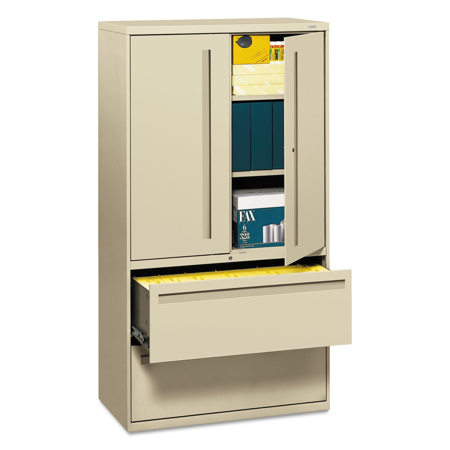 Lateral File with Storage | HON 2-Drawer, Putty