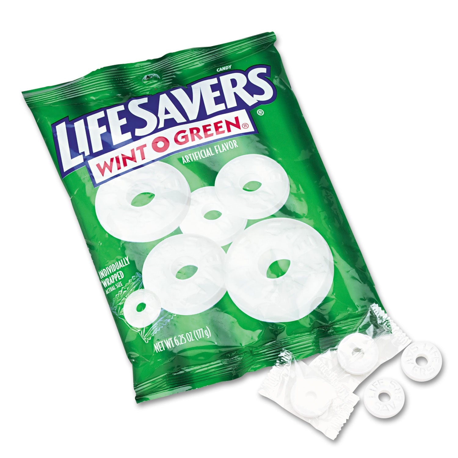LifeSavers® Hard Candy Mints, Wint-O-Green, Individually Wrapped, 6.25 Oz Bag