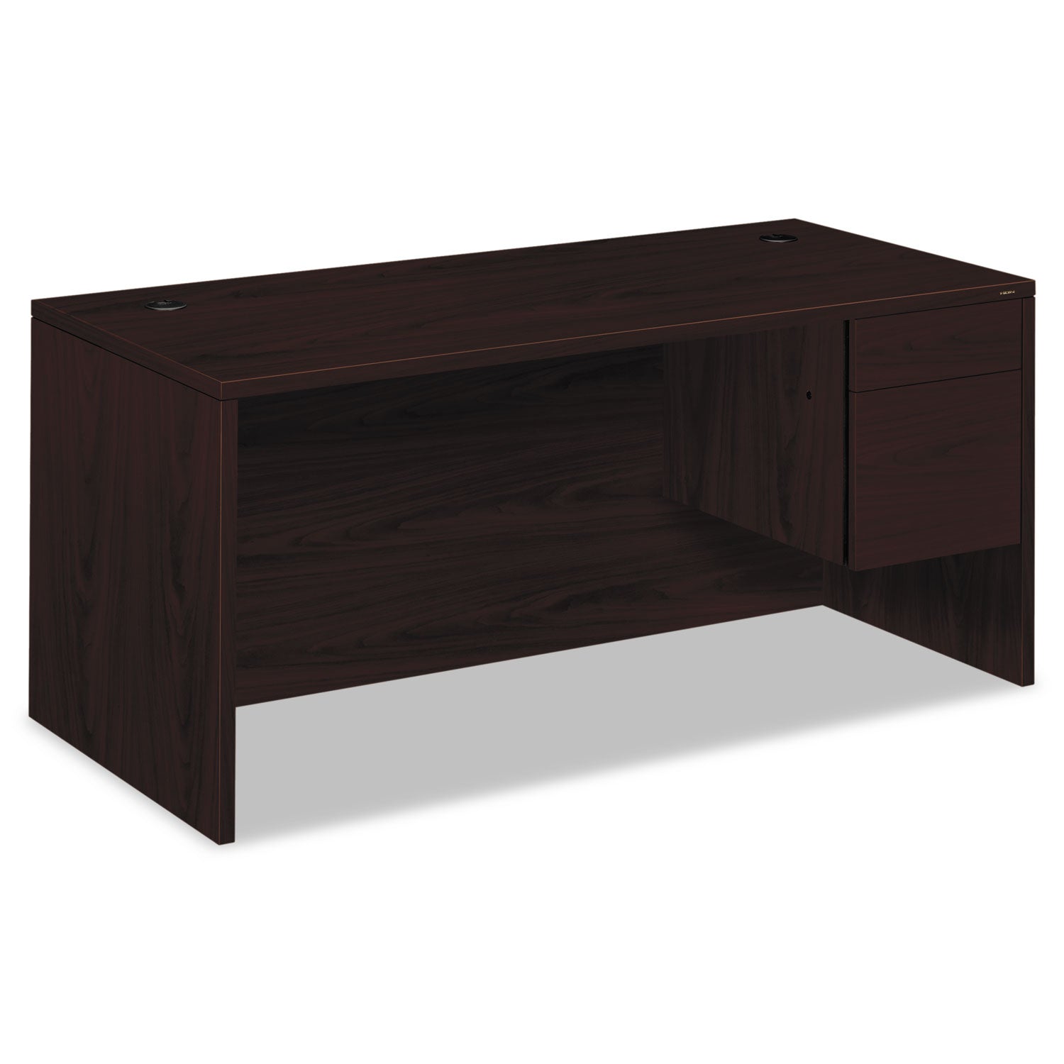 HON® 10500 Series "l" Workstation Right Pedestal Desk, 66" X 30" X 29.5", Mahogany