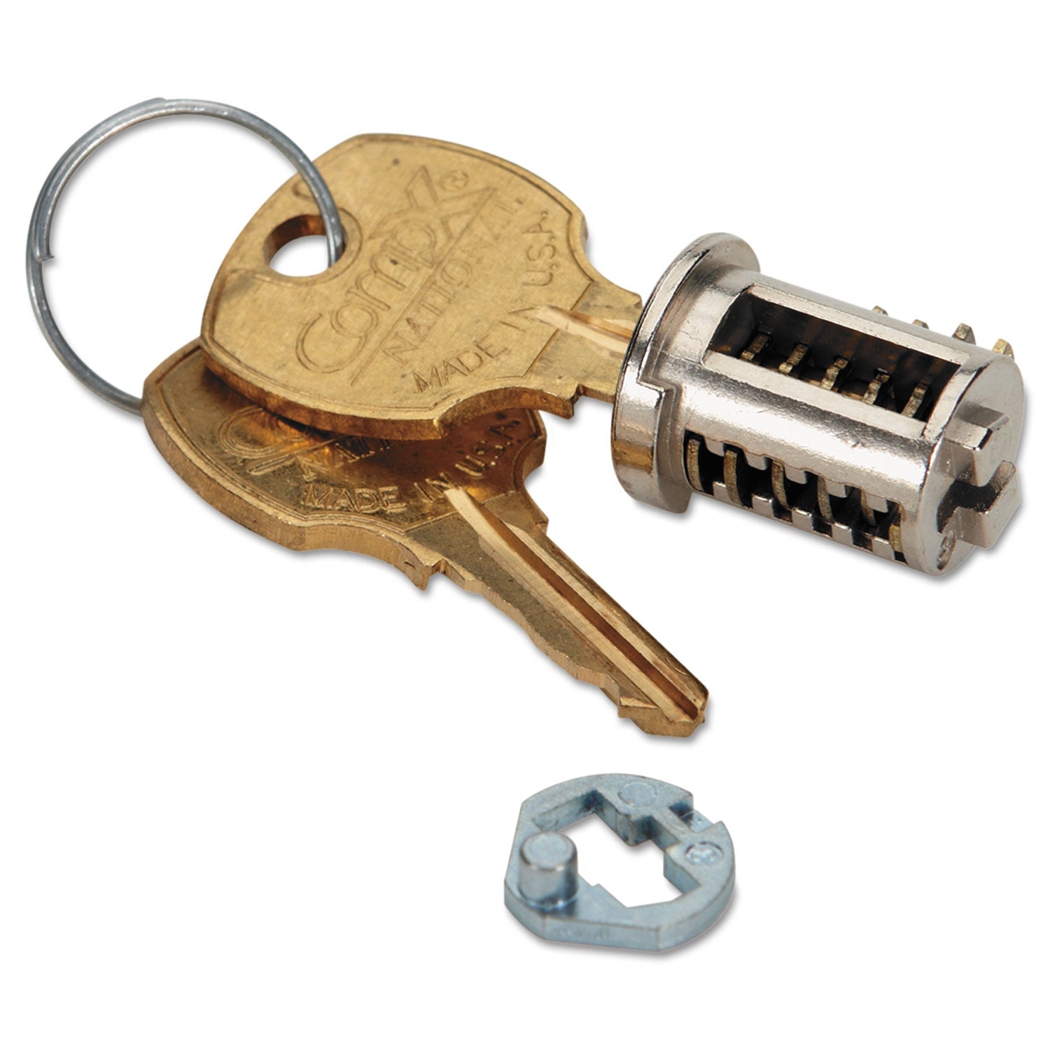 HON® Replacement Removable Lock Core Kit For Hon Locking File Cabinets And Pedestals, Brushed Chrome