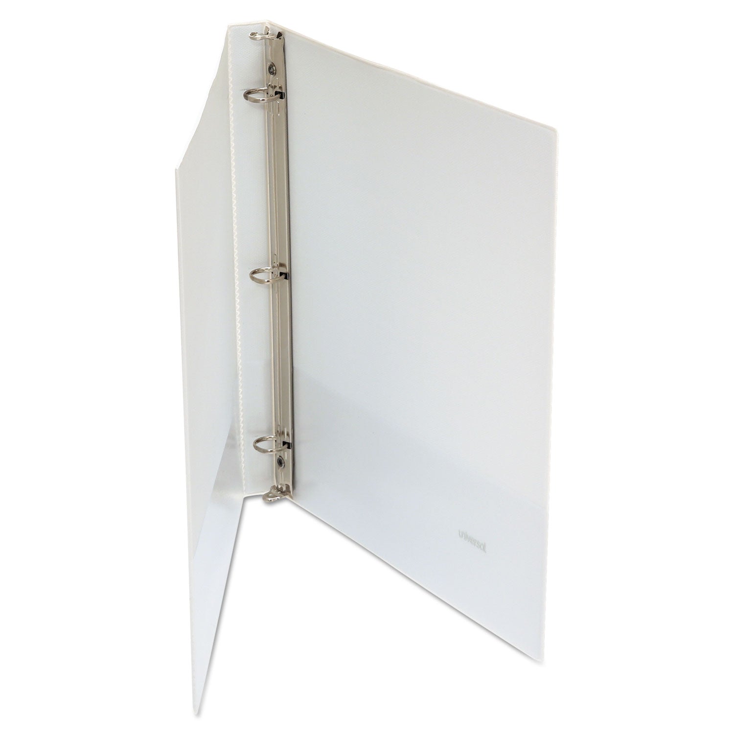 Universal® Economy Round Ring View Binder, 3 Rings, 0.5" Capacity, 11 X 8.5, White