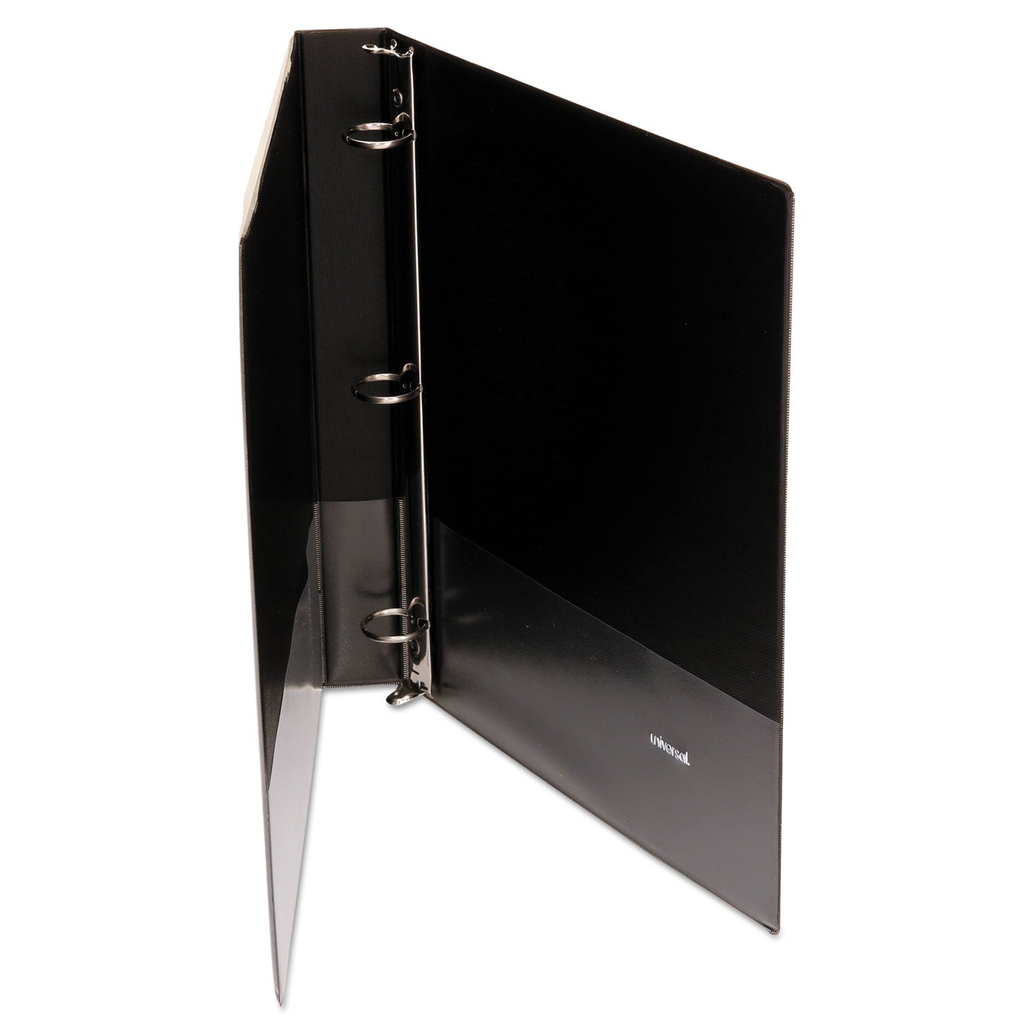 Universal® Economy Round Ring View Binder, 3 Rings, 1" Capacity, 11 X 8.5, Black