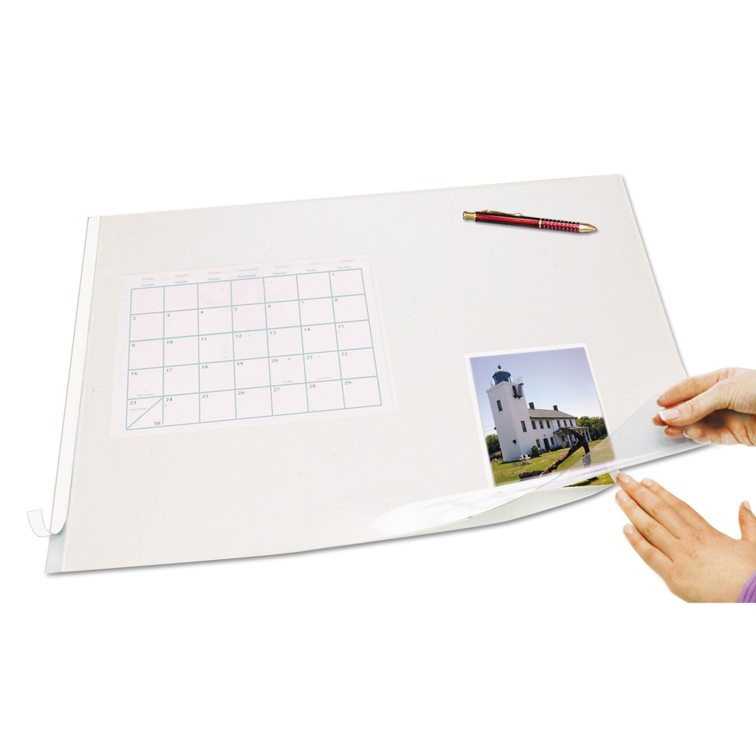 Artistic® Second Sight Clear Plastic Desk Protector, with Hinged Protector, 21 x 17, Clear
