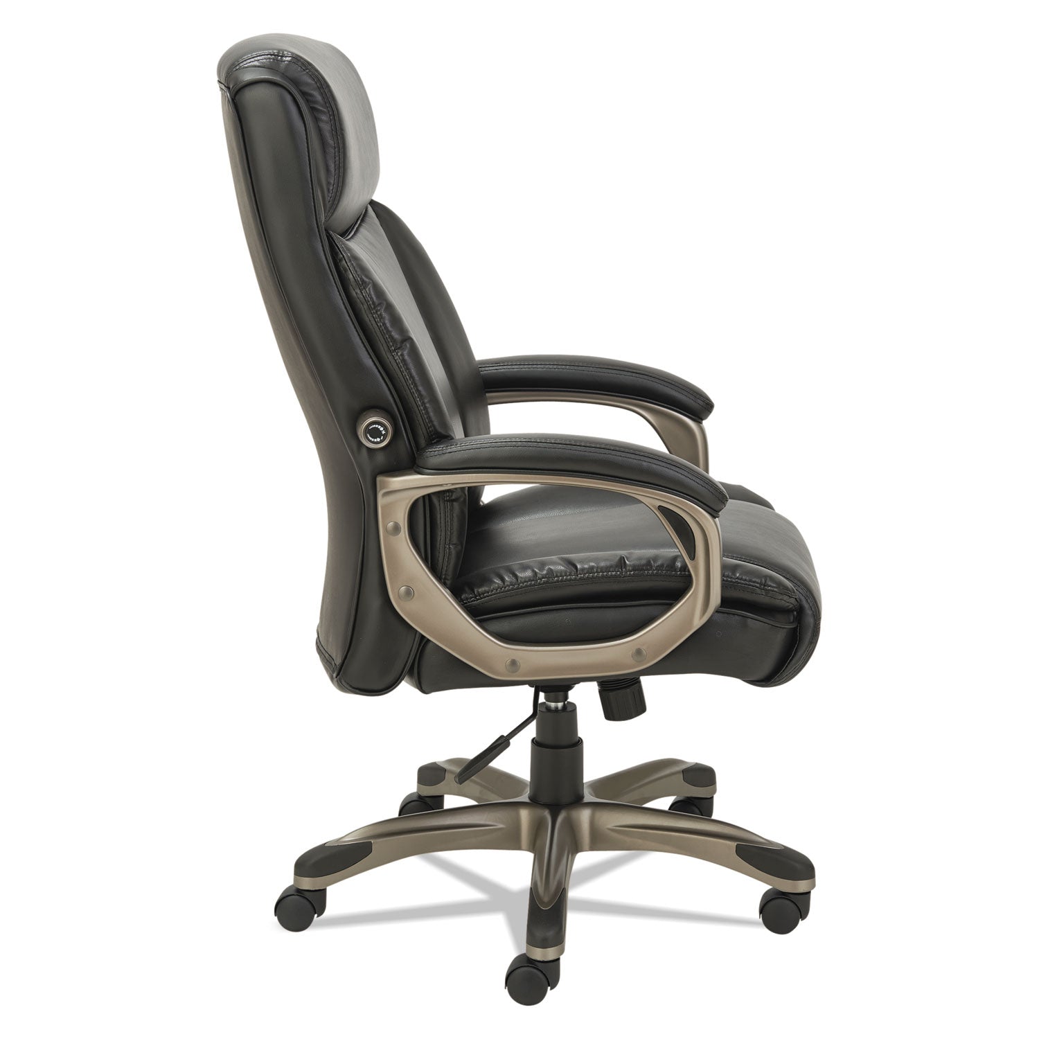 Alera® Alera Veon Series Executive High-Back Bonded Leather Chair, Supports Up To 275 Lb, Black Seat/back, Graphite Base