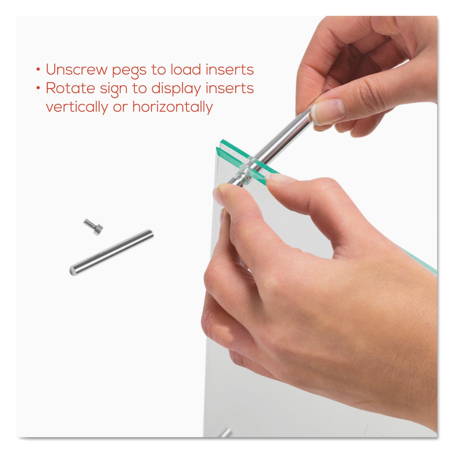 deflecto® Superior Image Beveled Edge Sign Holder, Letter Insert, Clear/green-Tinted Edges